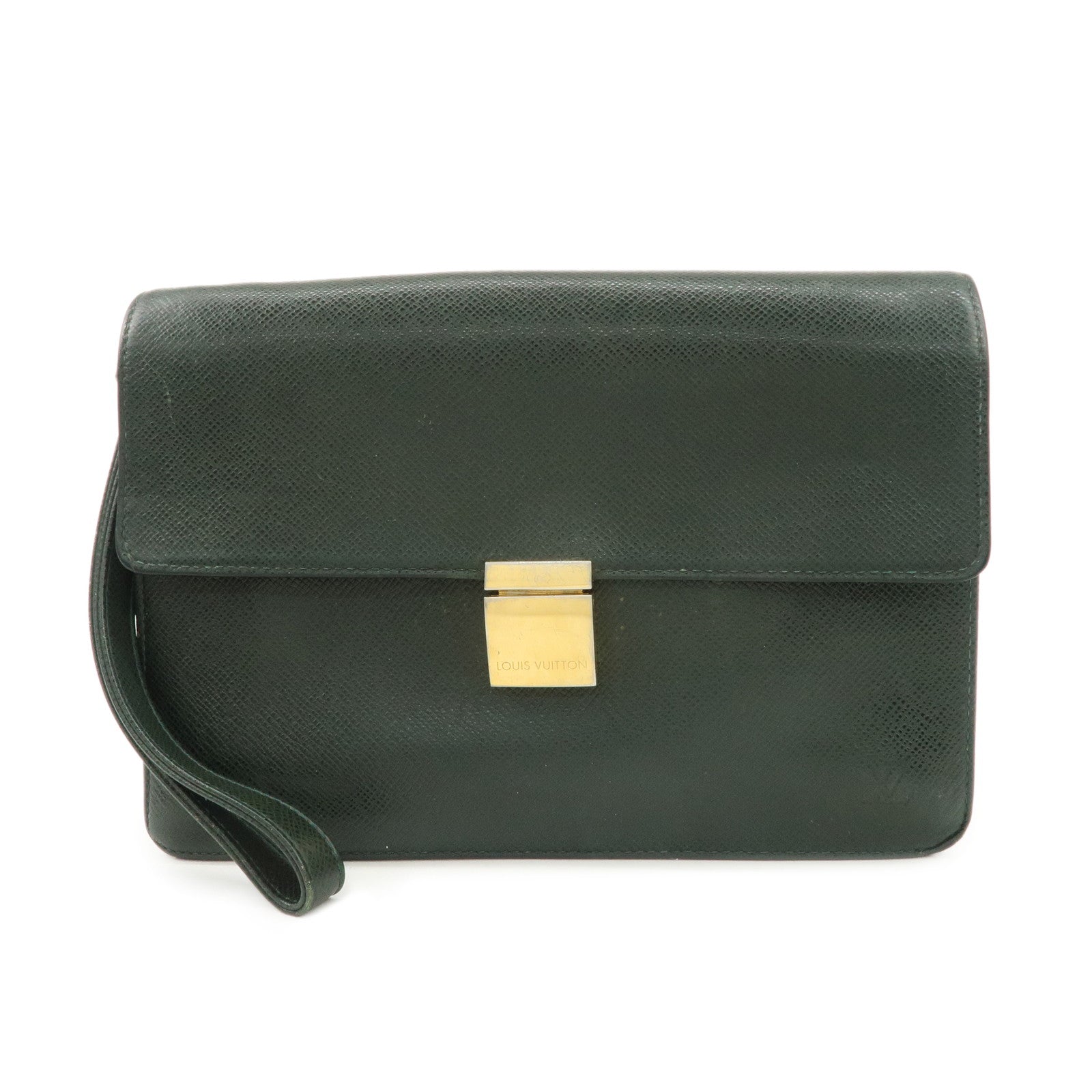 Louis Vuitton Taiga Leather Selenga Clutch Bag Epicea M30784 Used