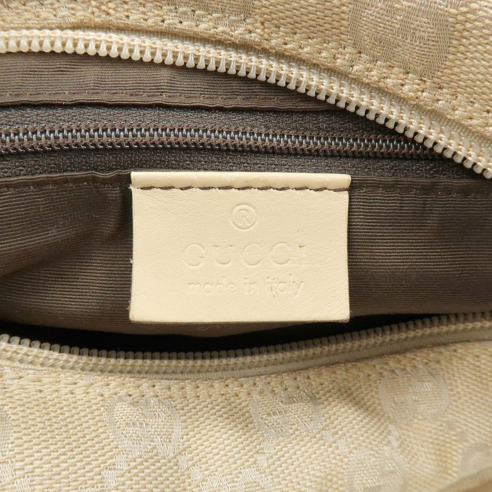 GUCCI GG Canvas Leather Shoulder Bag Hand Bag Beige 92699