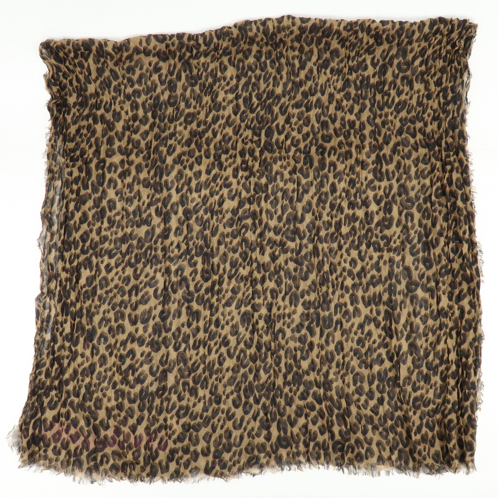 Louis Vuitton Etole Leopard Cashmere Silk Scarf Shawl Brown M75227