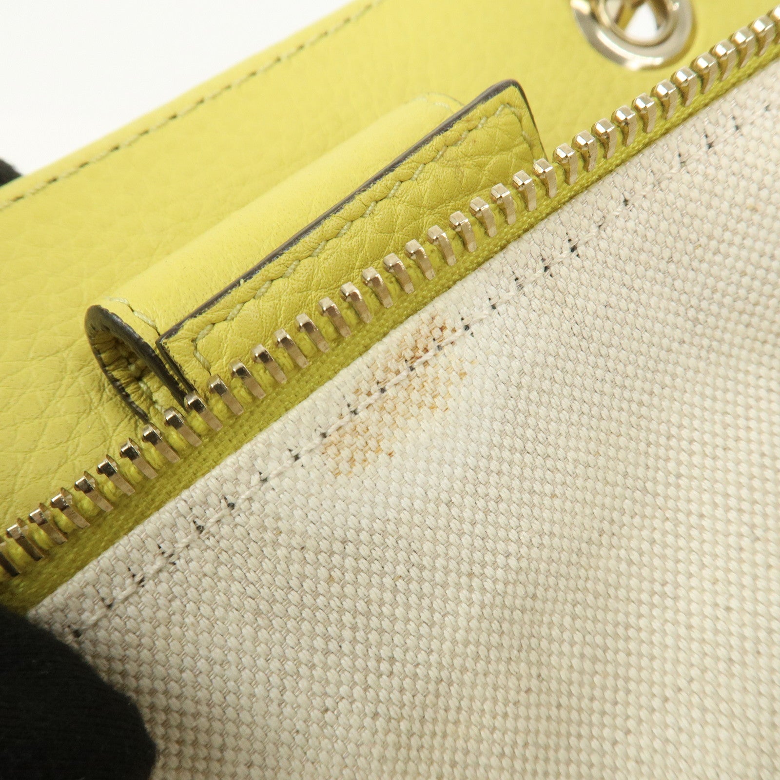 GUCCI Bamboo Shopper Large Tote Bag 2WAY Hand Bag Yellow 323658