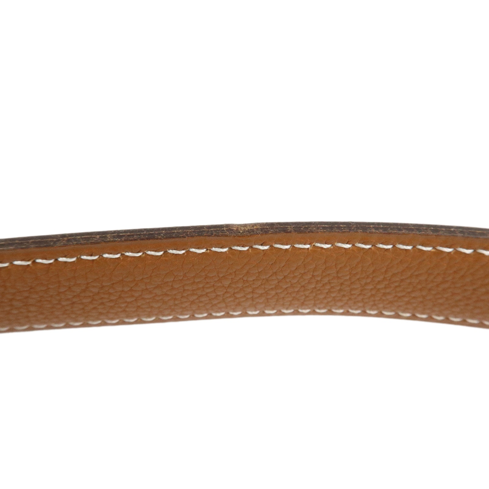 HERMES H Buckle □F Stamped Reversible Constance Belt 65 Black Brown