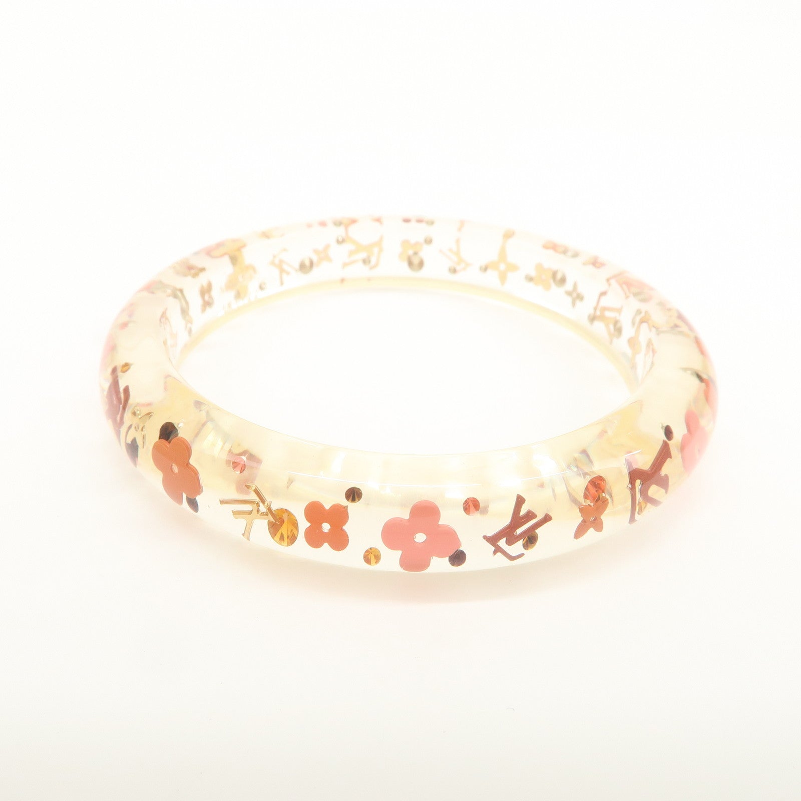 Louis Vuitton Monogram Bracelet Inclusion Bangle Clear Pink M66806