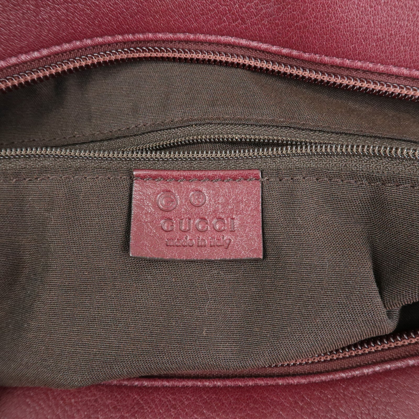 GUCCI Bamboo Guccissima Leather 2Way Bag Hand Bag Wine Red 355772