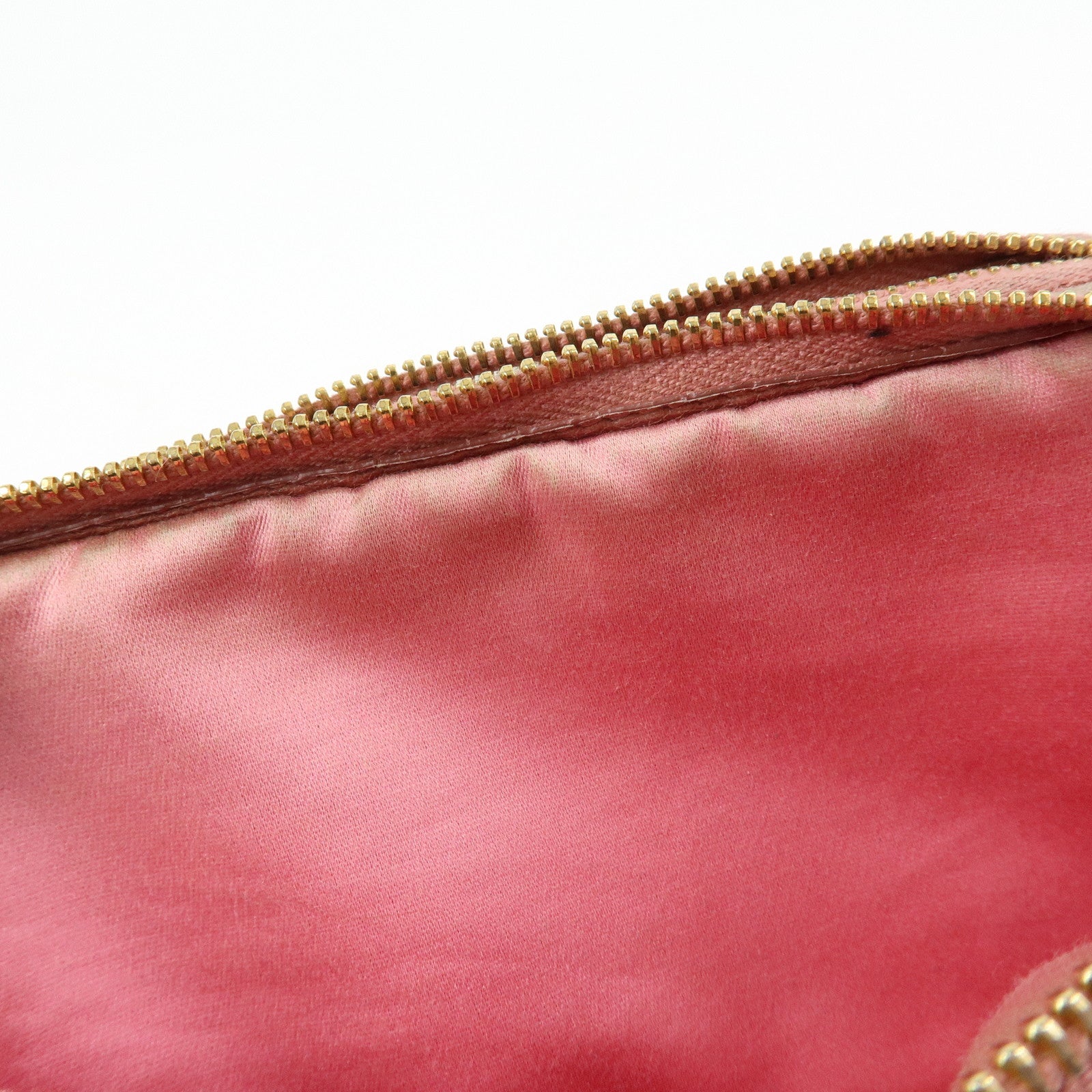 MIU MIU Matelasse Leather Hand Bag Accessory Pouch Pink