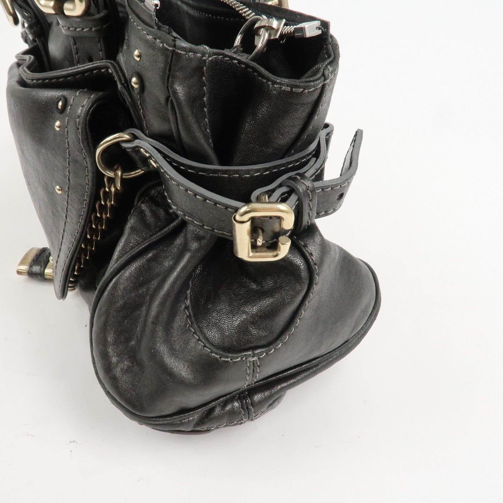 Chloe Paddington Leather Hand Bag Shoulder Bag Black