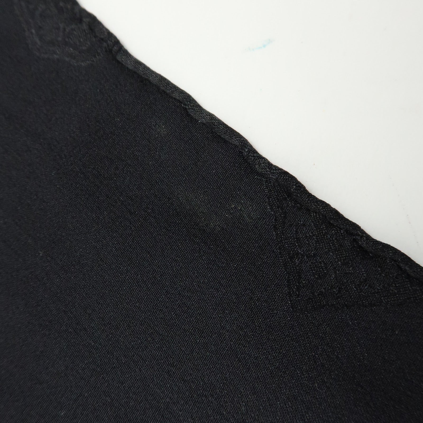 CHANEL Silk 100% Scarf Gold Chain Motif Black White