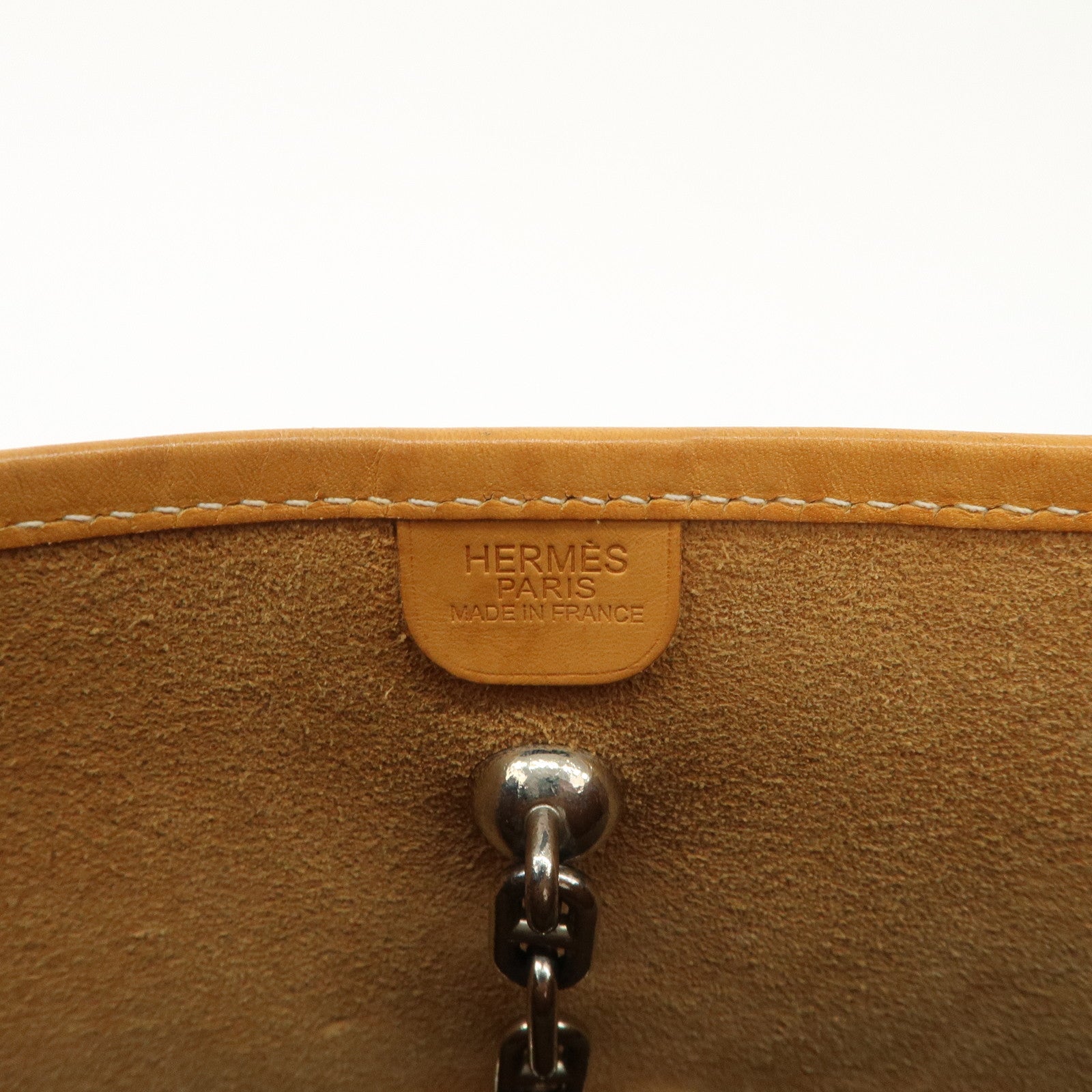 HERMES Leather Vespa PM J Engraved Shoulder Bag Brown Silver HDW