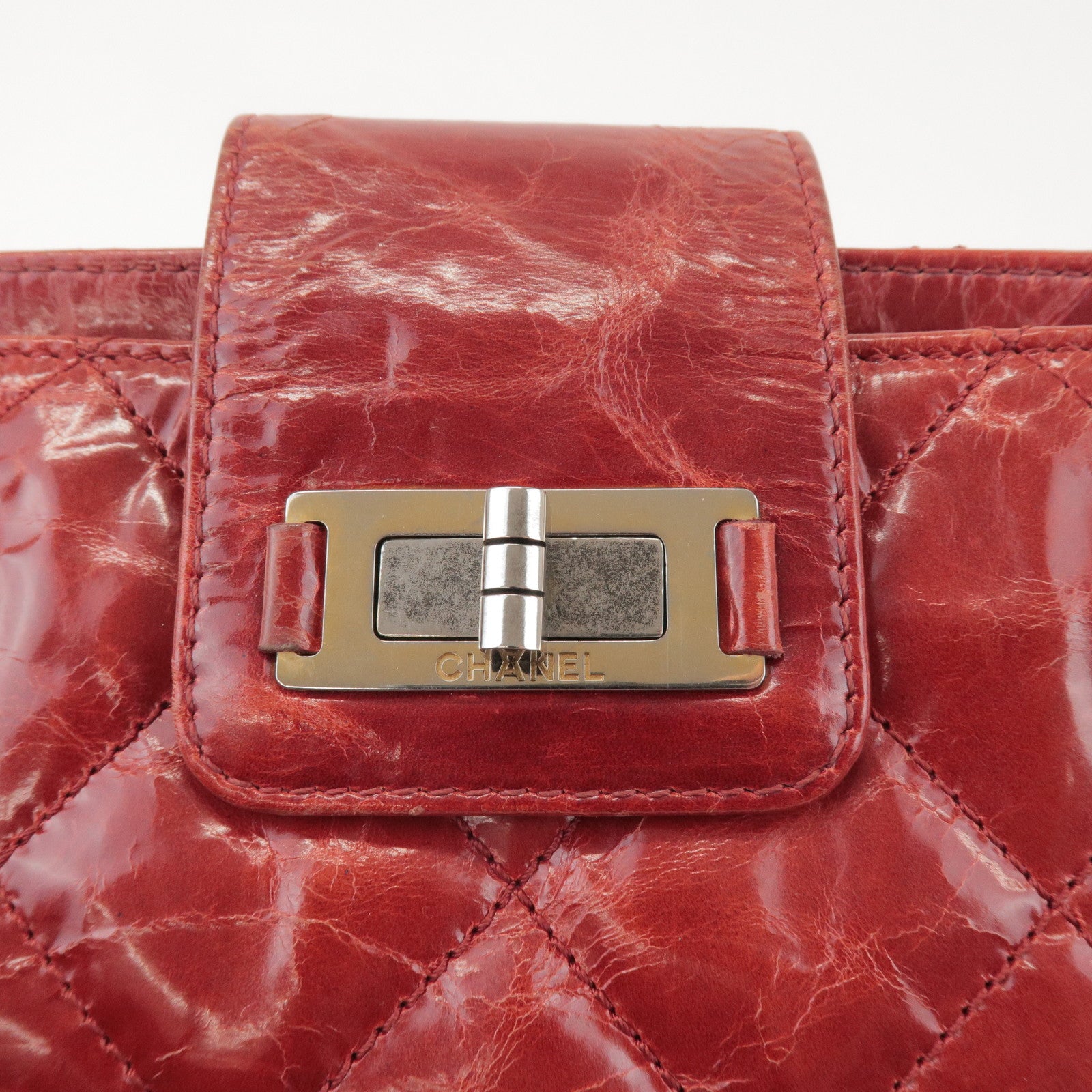 CHANEL CHANEL 2.55 Leather Chain Shoulder Bag Hand Bag Red