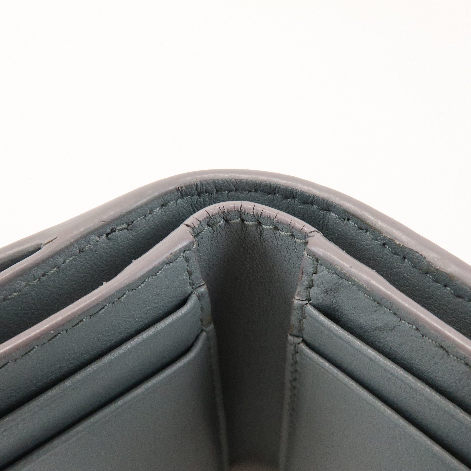 Christian Dior Montaigne Leather Compact Lotus Wallet Gray