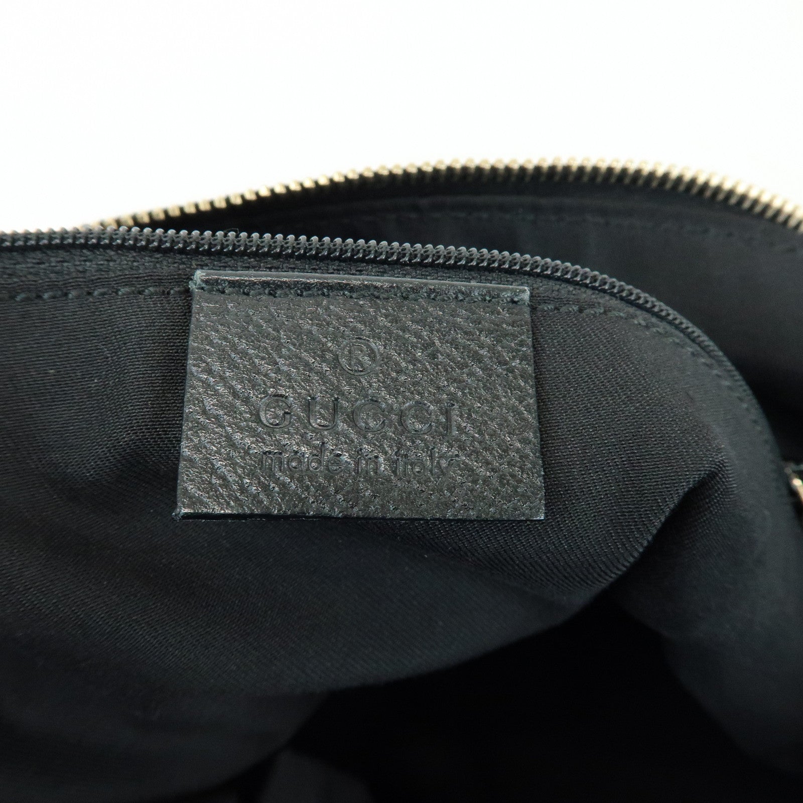 GUCCI GG Canvas Leather Front Pocket Shoulder Hand Bag Black 153025