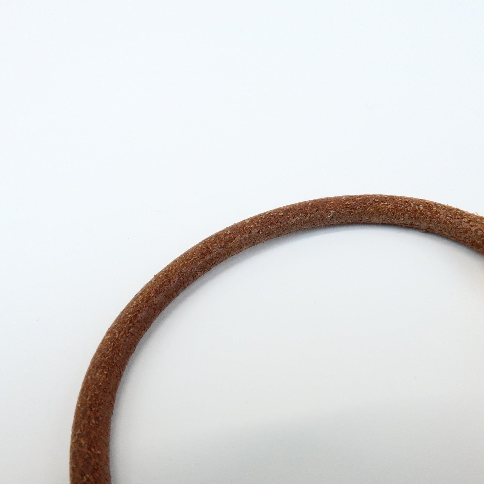 HERMES Jumbo Choker Leather Metal Bracelet Brown Gold