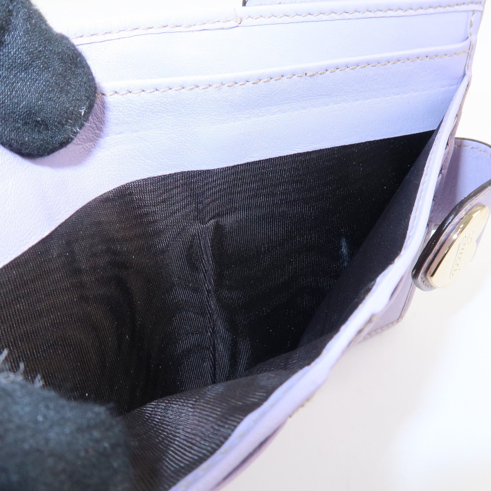 GUCCI Lovely Heart GG Canvas Leather W Hook Bi-Fold Wallet 203549 Used