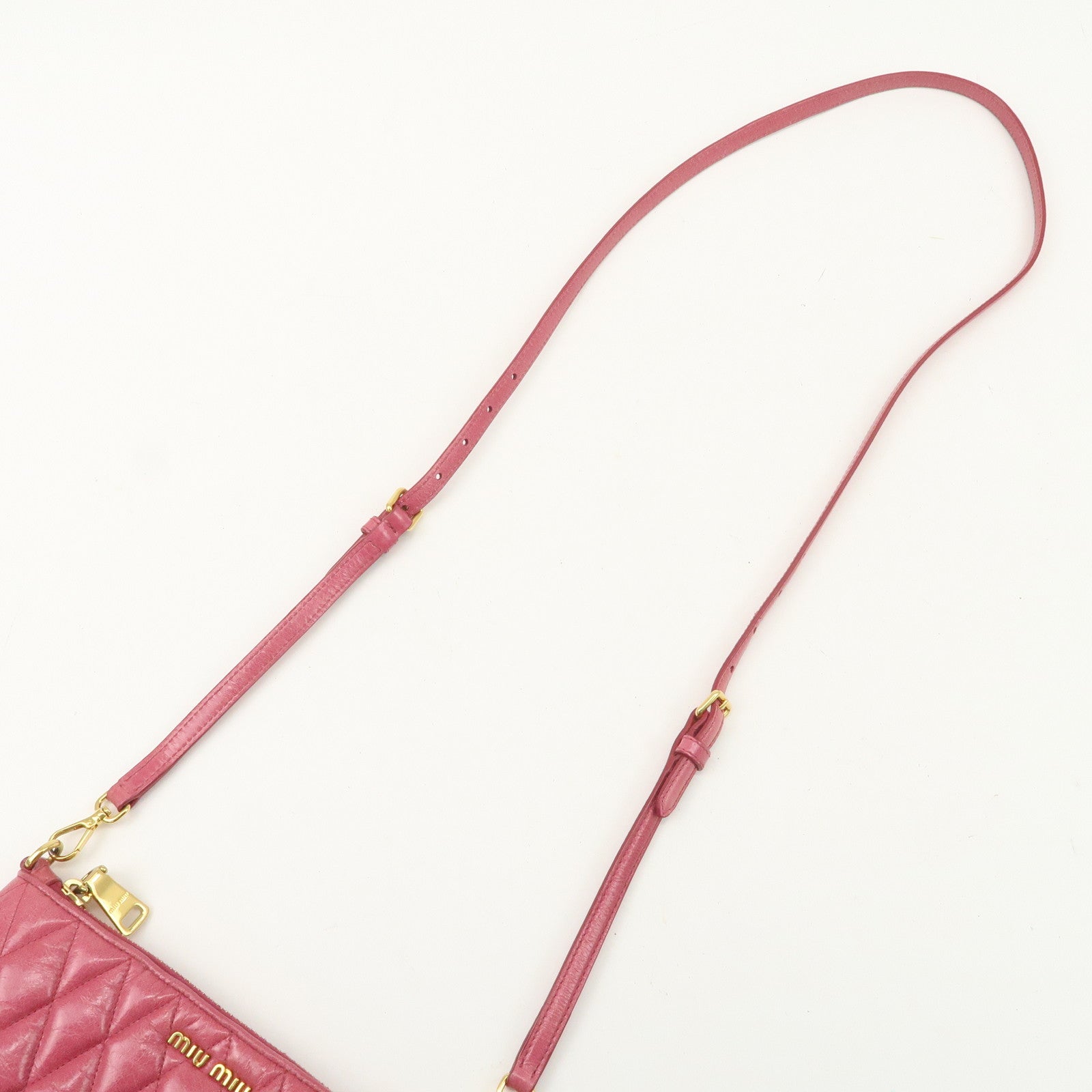 MIUMIU Leather 2Way Shoulder Crossbody Bag Clutch Bag Pink Used