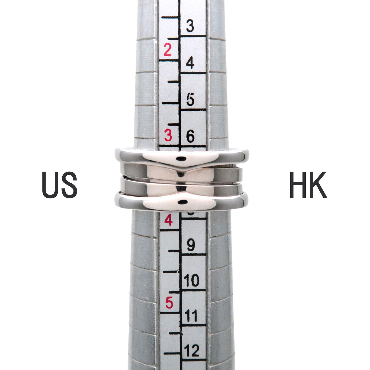 BVLGARI B-Zero1 3Band Ring K18 750WG White Gold #46 US3.5 EU45 HK7