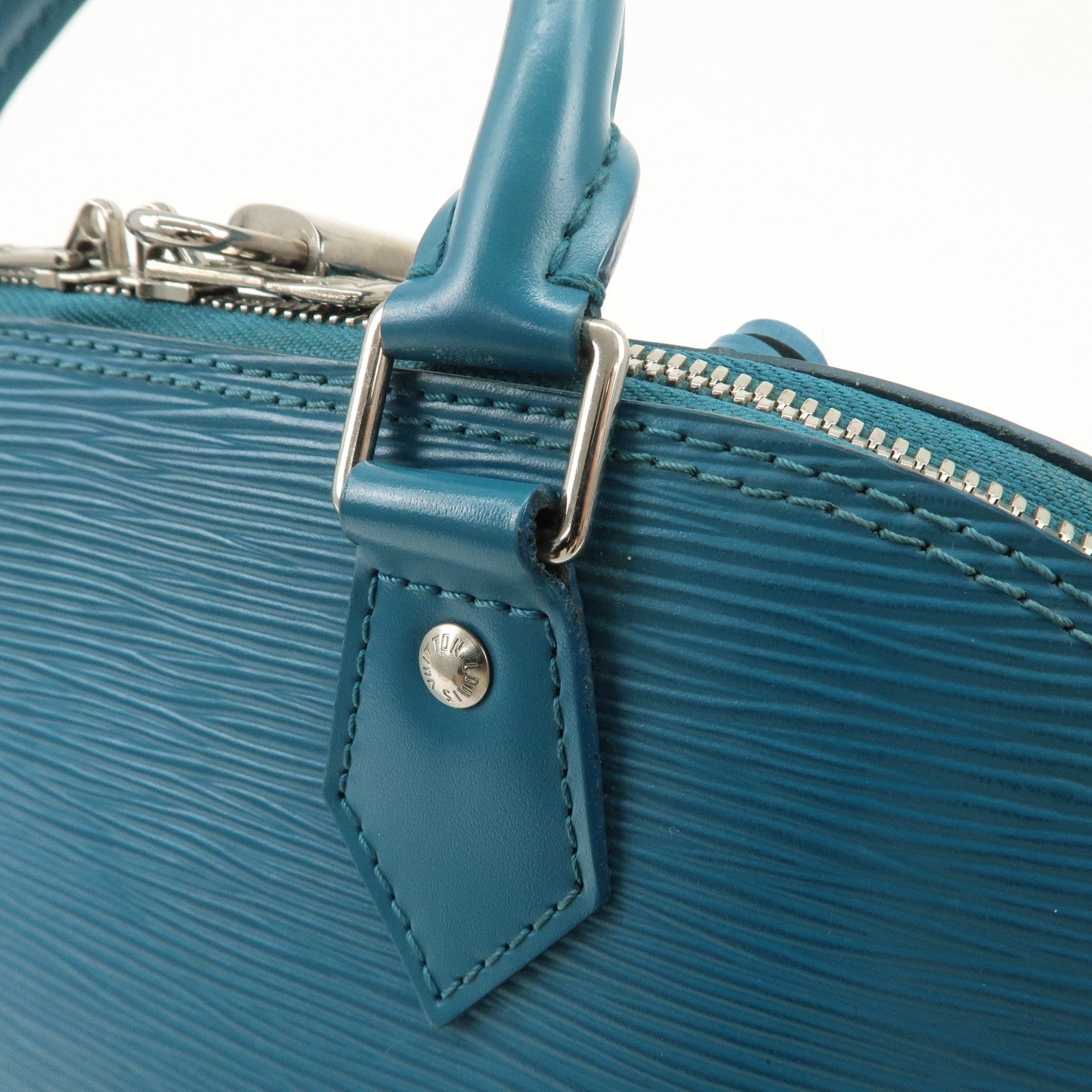 Louis Vuitton Epi Alma PM Hand Bag Cyan Blue M40624