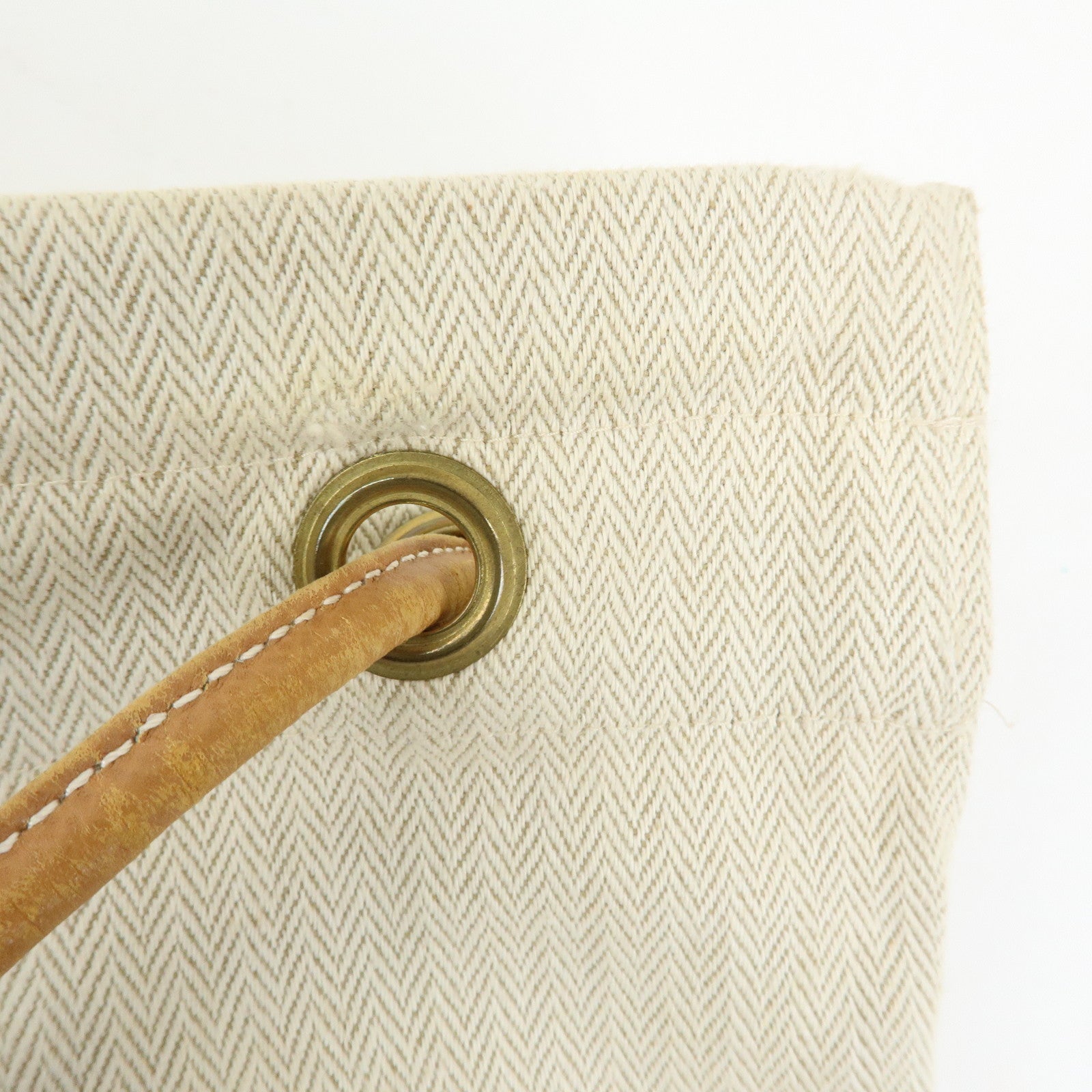 HERMES Aline GM Canvas Leather Shoulder Bag Hand Bag Natural