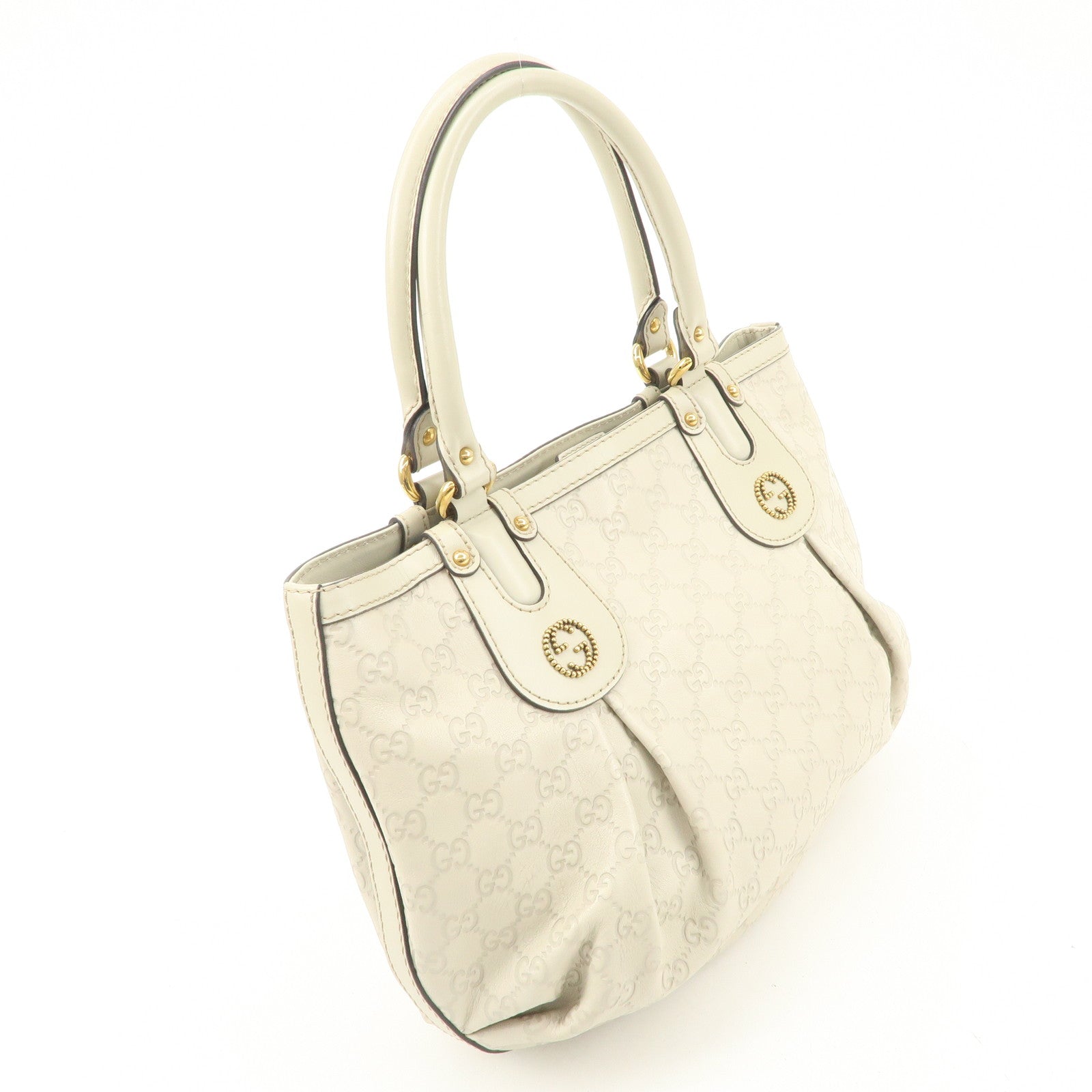 GUCCI Scarlett Guccissima Leather Tote Bag Hand Bag Beige 269953 Used