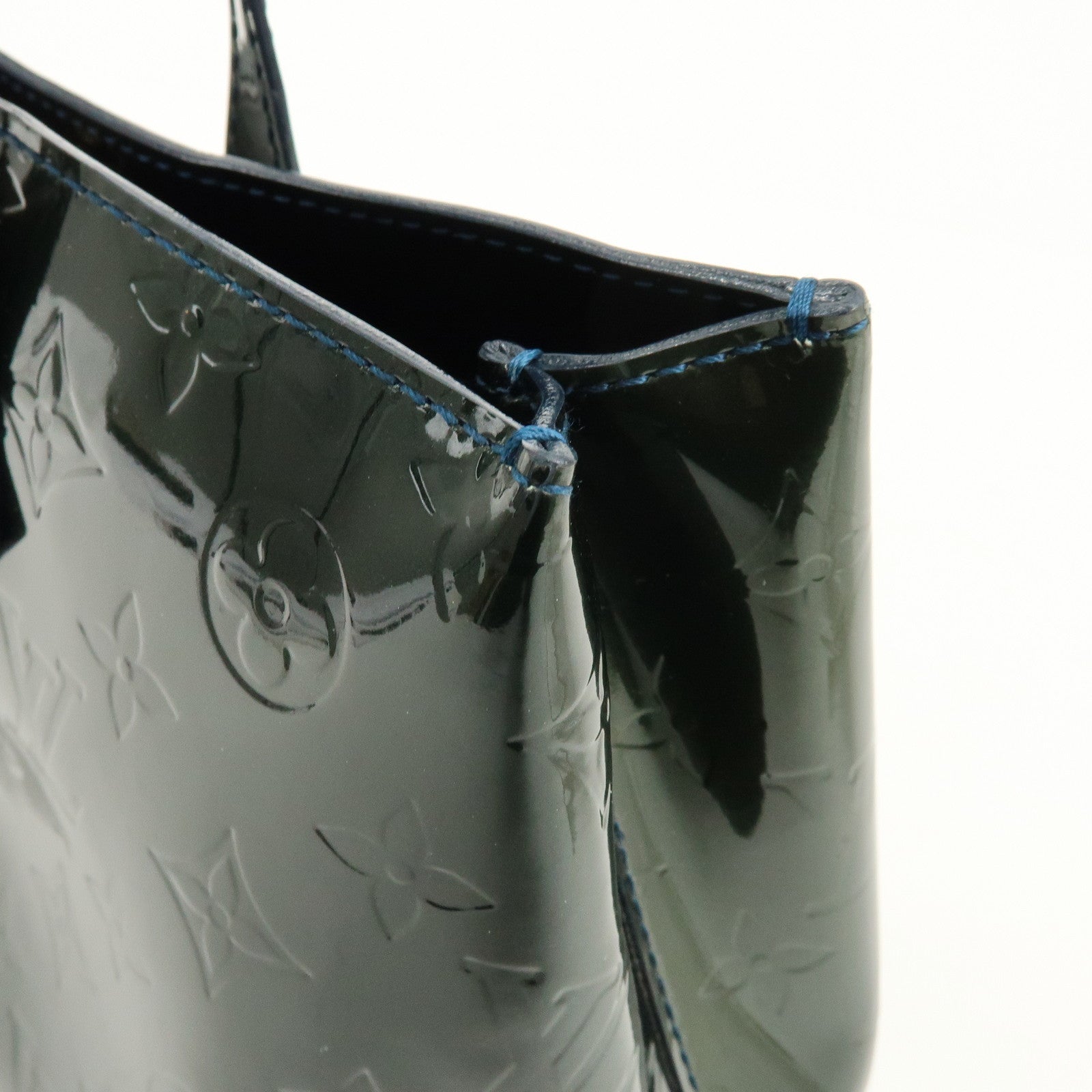 Louis Vuitton Monogram Vernis Wilshire PM Hand Bag Bleu Nuit M93684