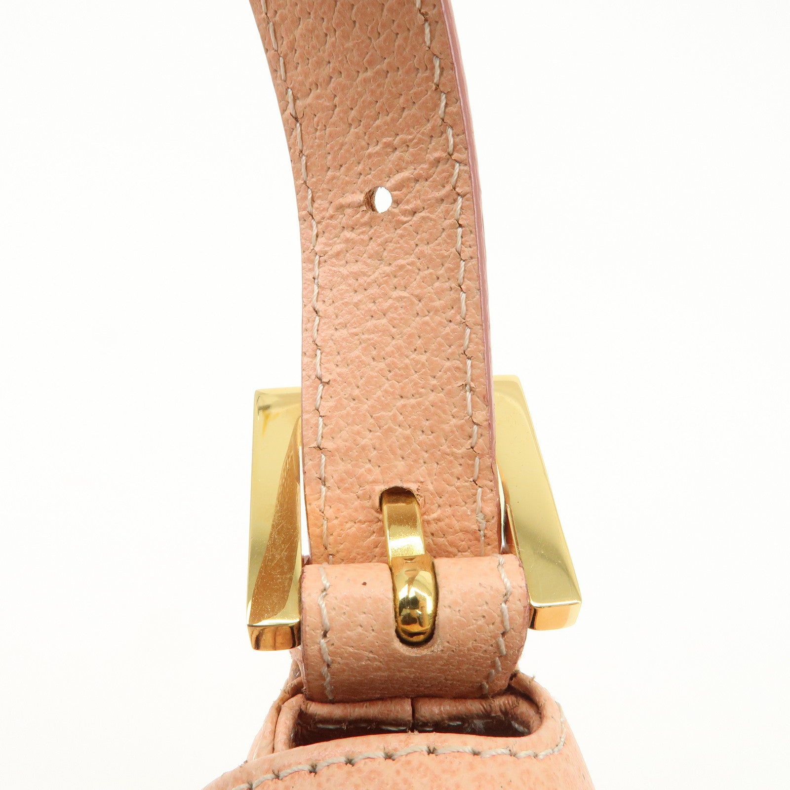 FENDI Mamma Baguette Leather Hand Bag Shoulder Bag Pink 26325