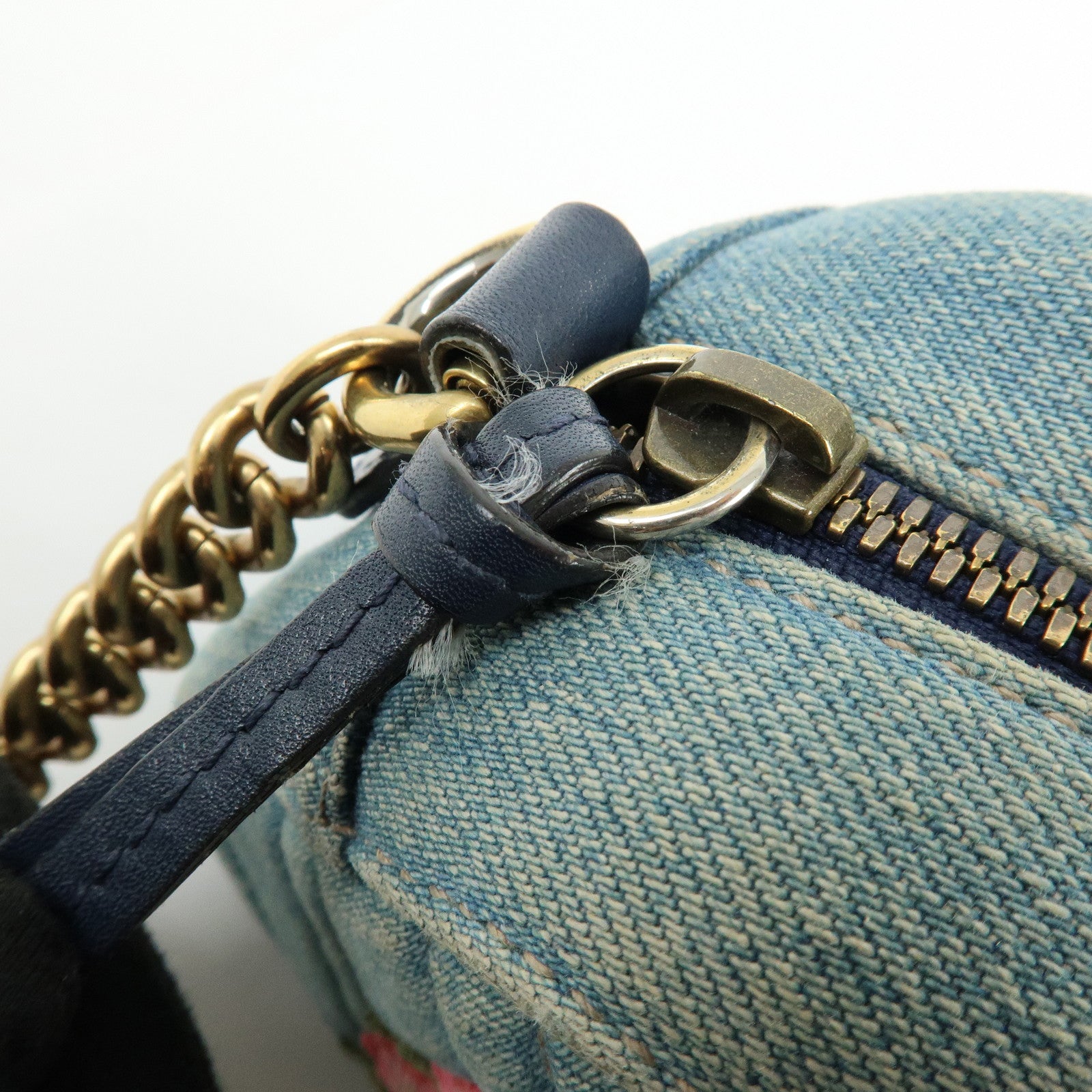 GUCCI GG Marmont Flower Embroidery Leather Shoulder Bag 447632