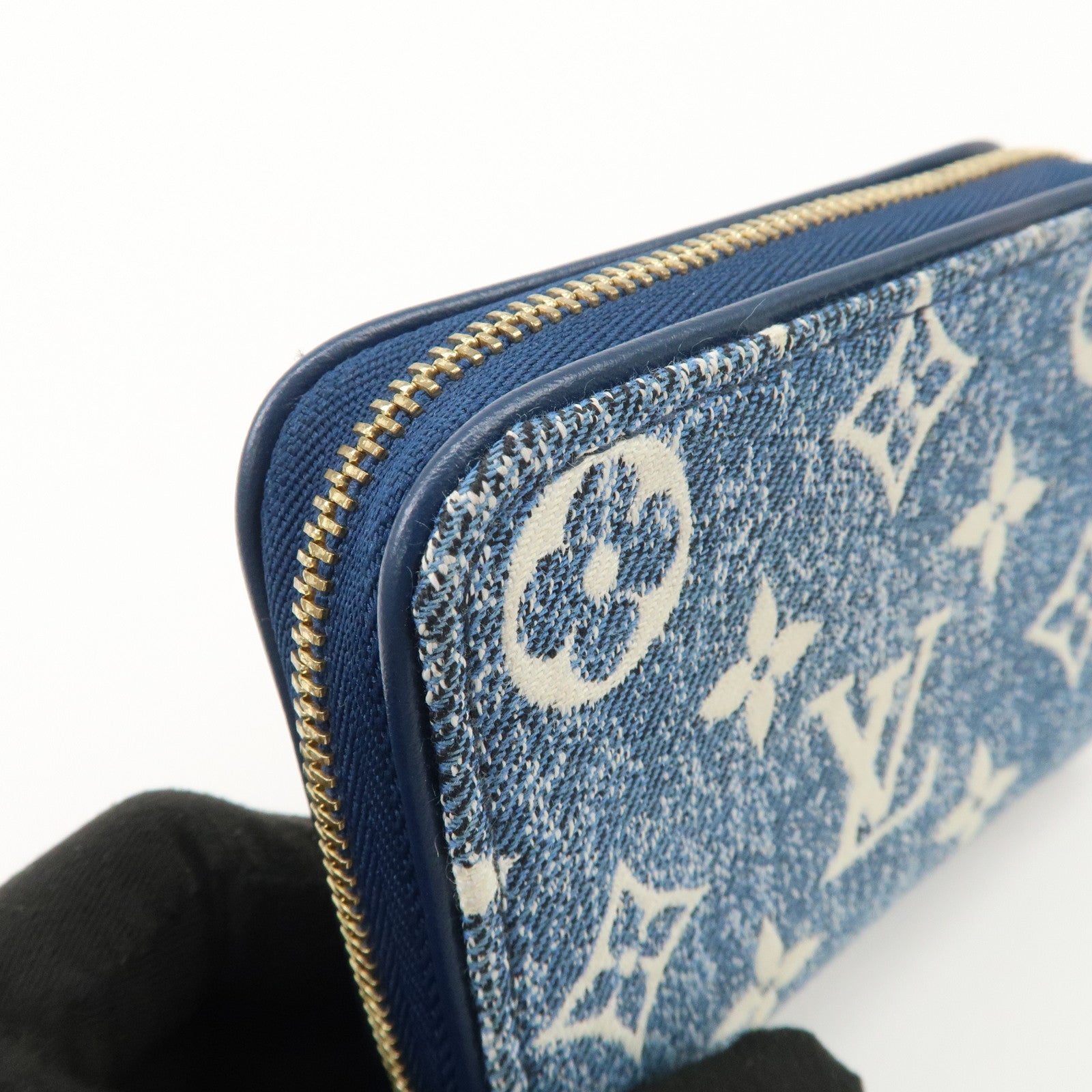 Louis Vuitton Monogram Denim Coin Case Compact Wallet Blue M81185
