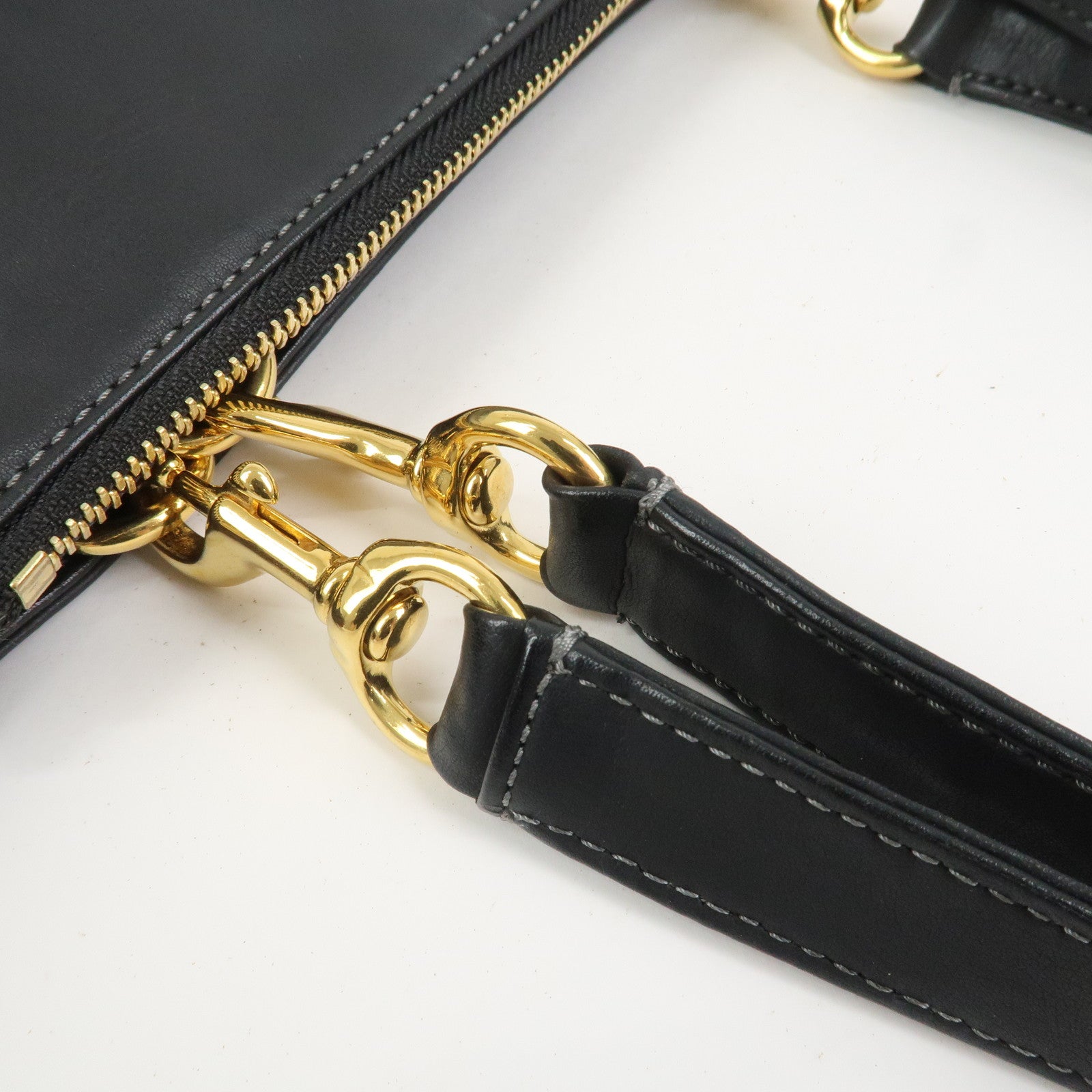 Chloe Eden Logo Leather Shoulder Bag Tote Bag Black