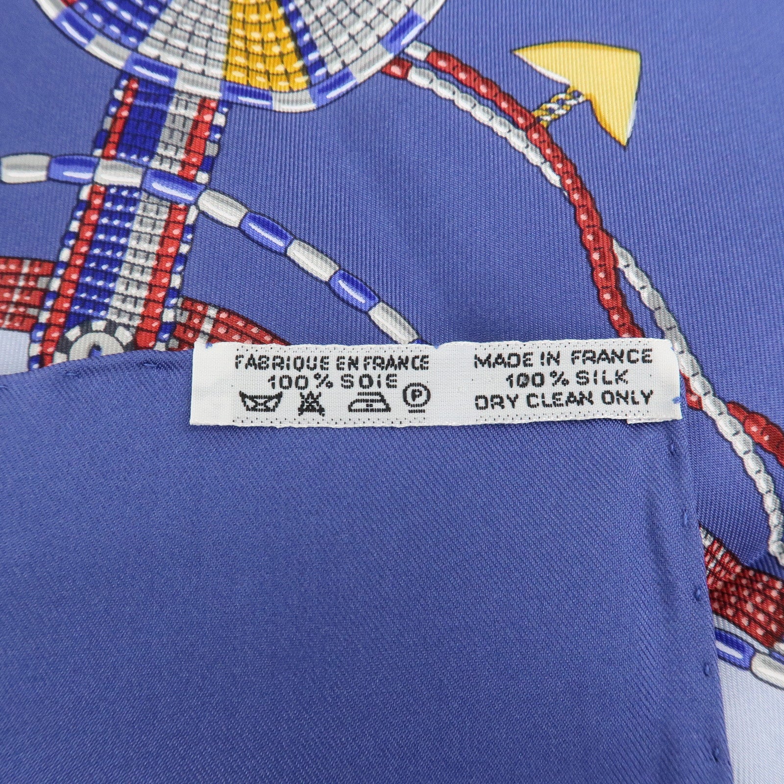 HERMES Carre 90 Silk 100% Scarf PERLES DU KENYA Blue Multicolor