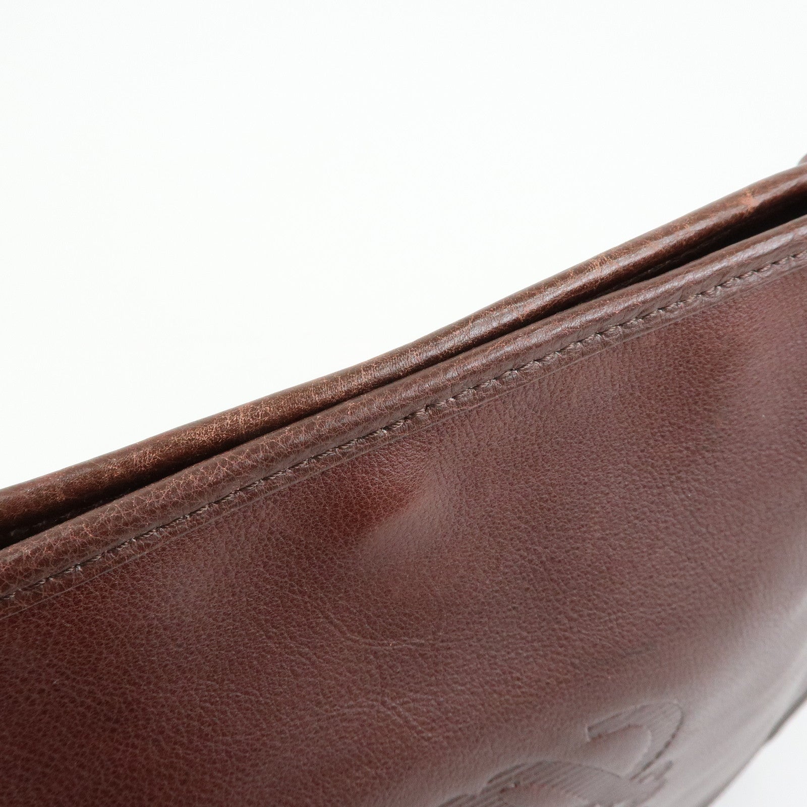 LOEWE Anagram Leather Shoulder Bag Messenger Bag Brown