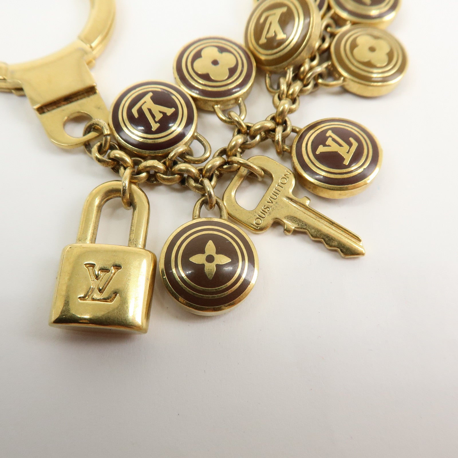 Louis Vuitton Porte Cles Pastilles Bag Charm Gold Brown M65387