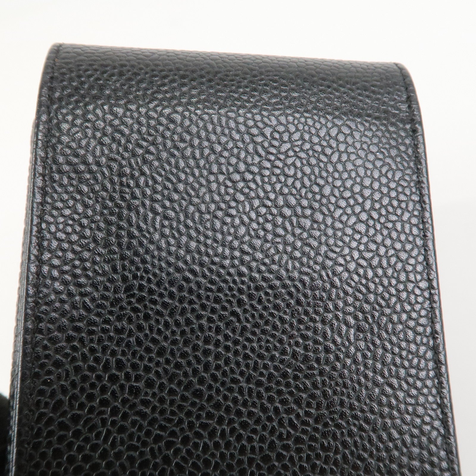 CHANEL COCO Mark Caviarskin Cigarette Case Black Noir A13511