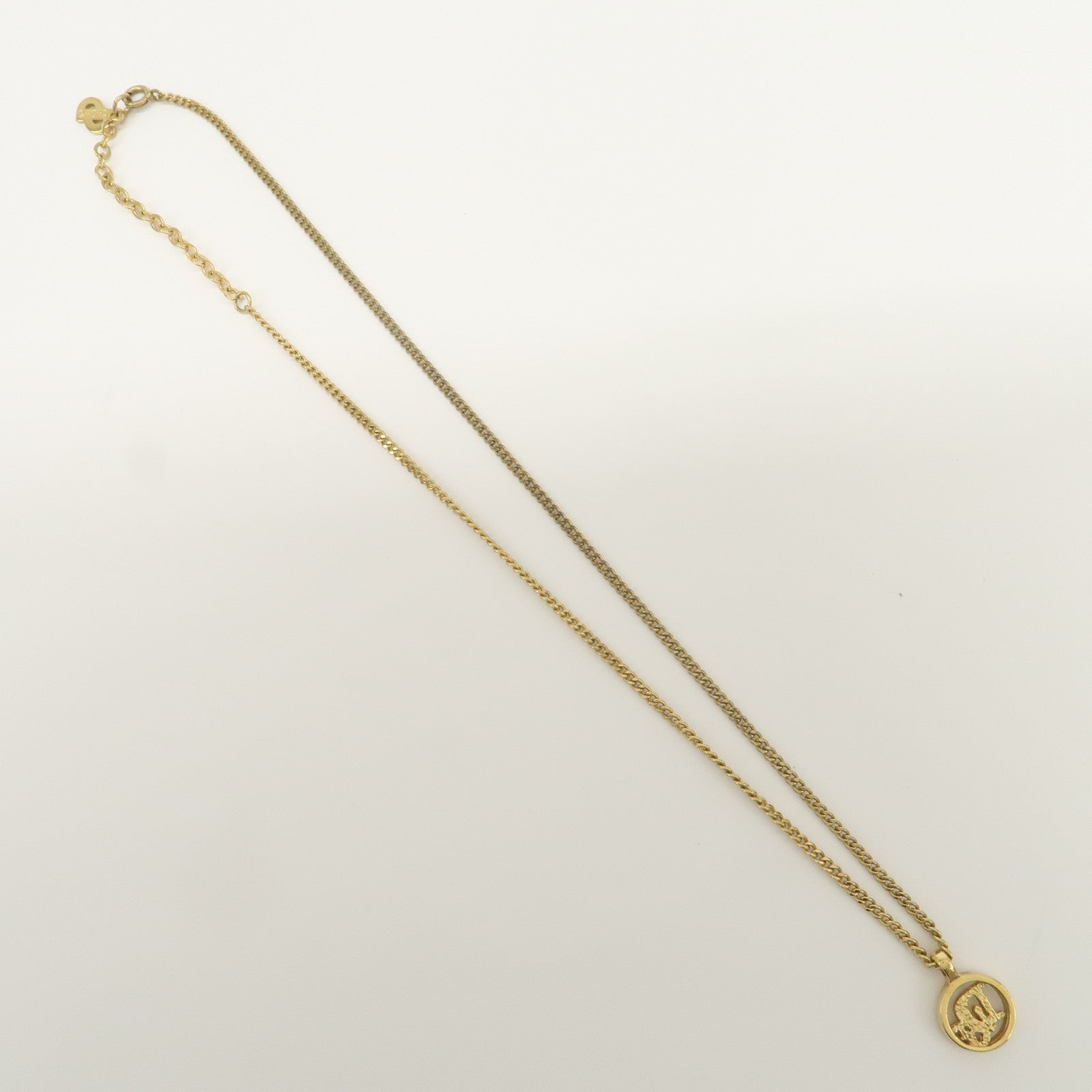 Christian Dior Logo Metal Necklace Choker Gold