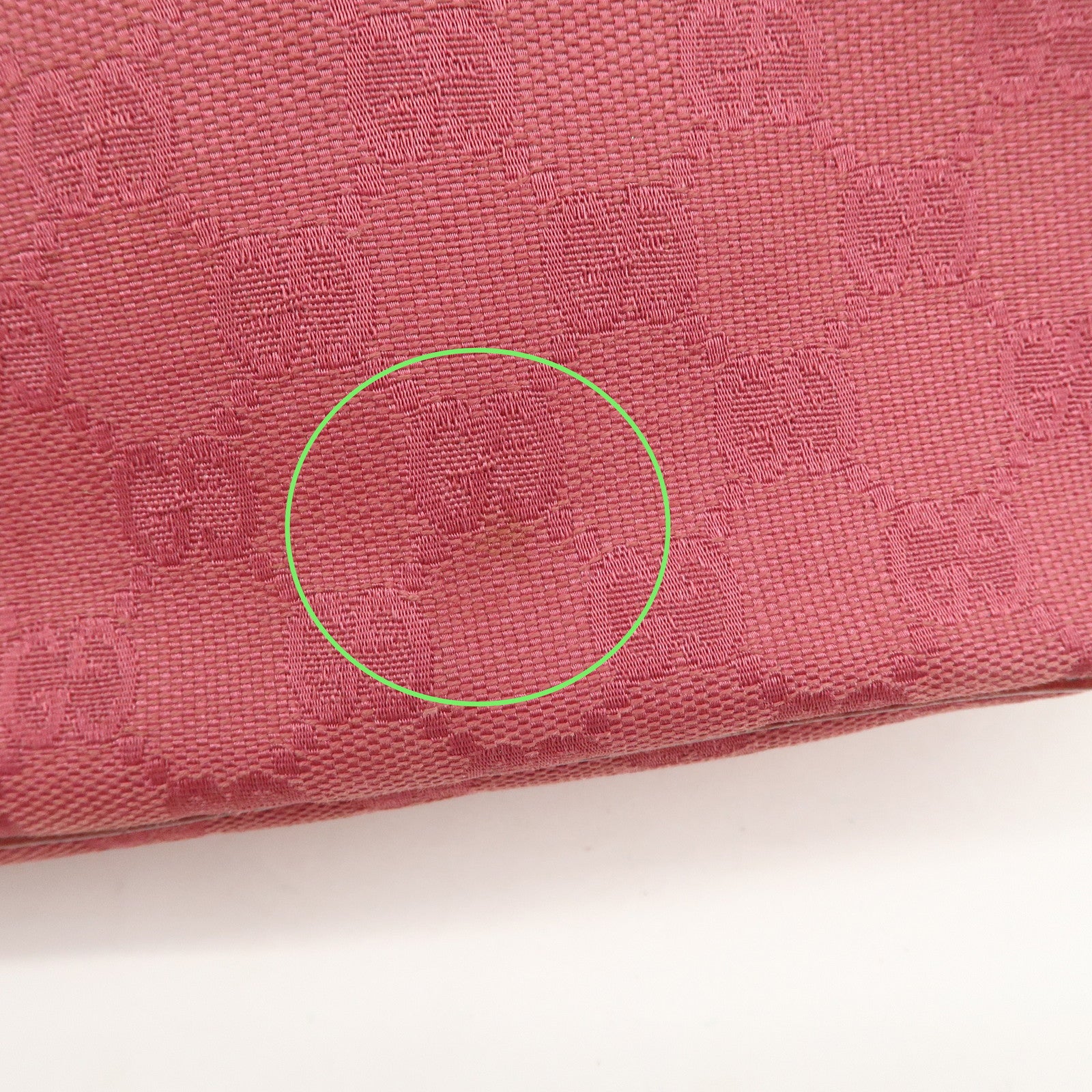 GUCCI Boat Bag GG Monogram Canvas Leather Hand Bag Pink 07198