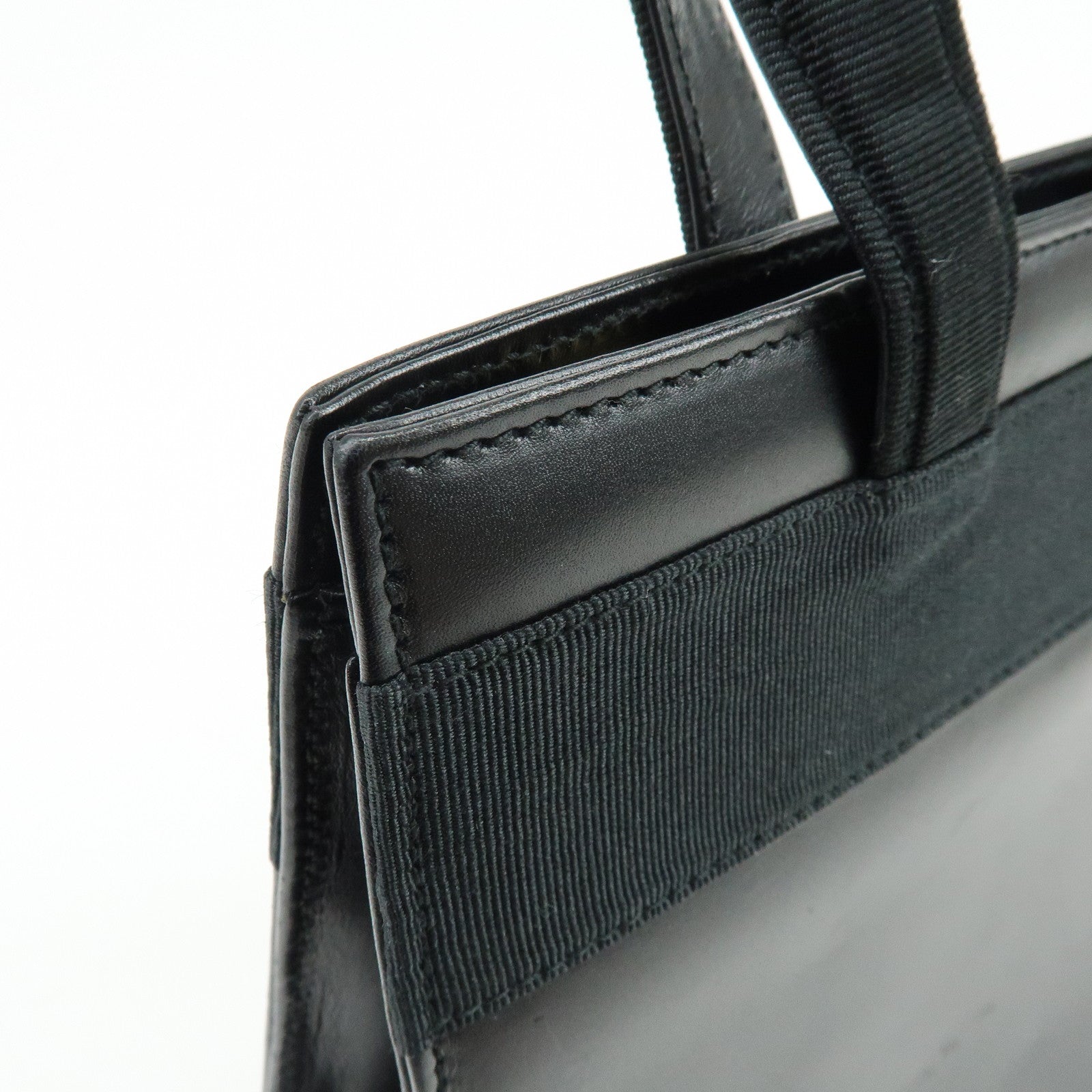 Ferragamo Vara Ribbon Leather Hand Bag Tote Bag Black