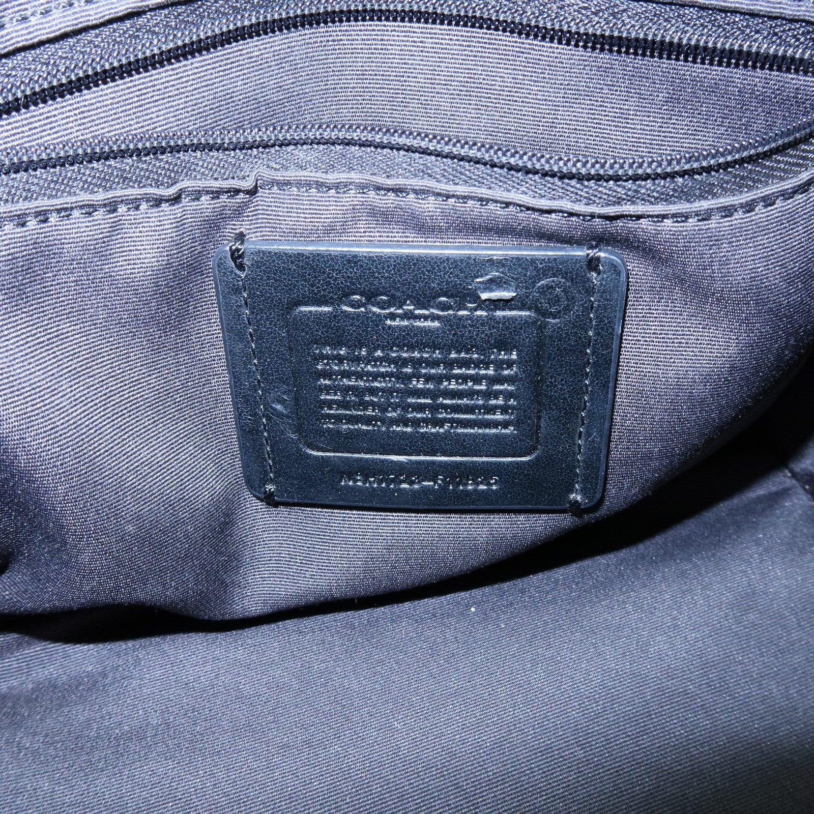 COACH Logo Leather Hand Bag Tote Bag Shouder Bag Black