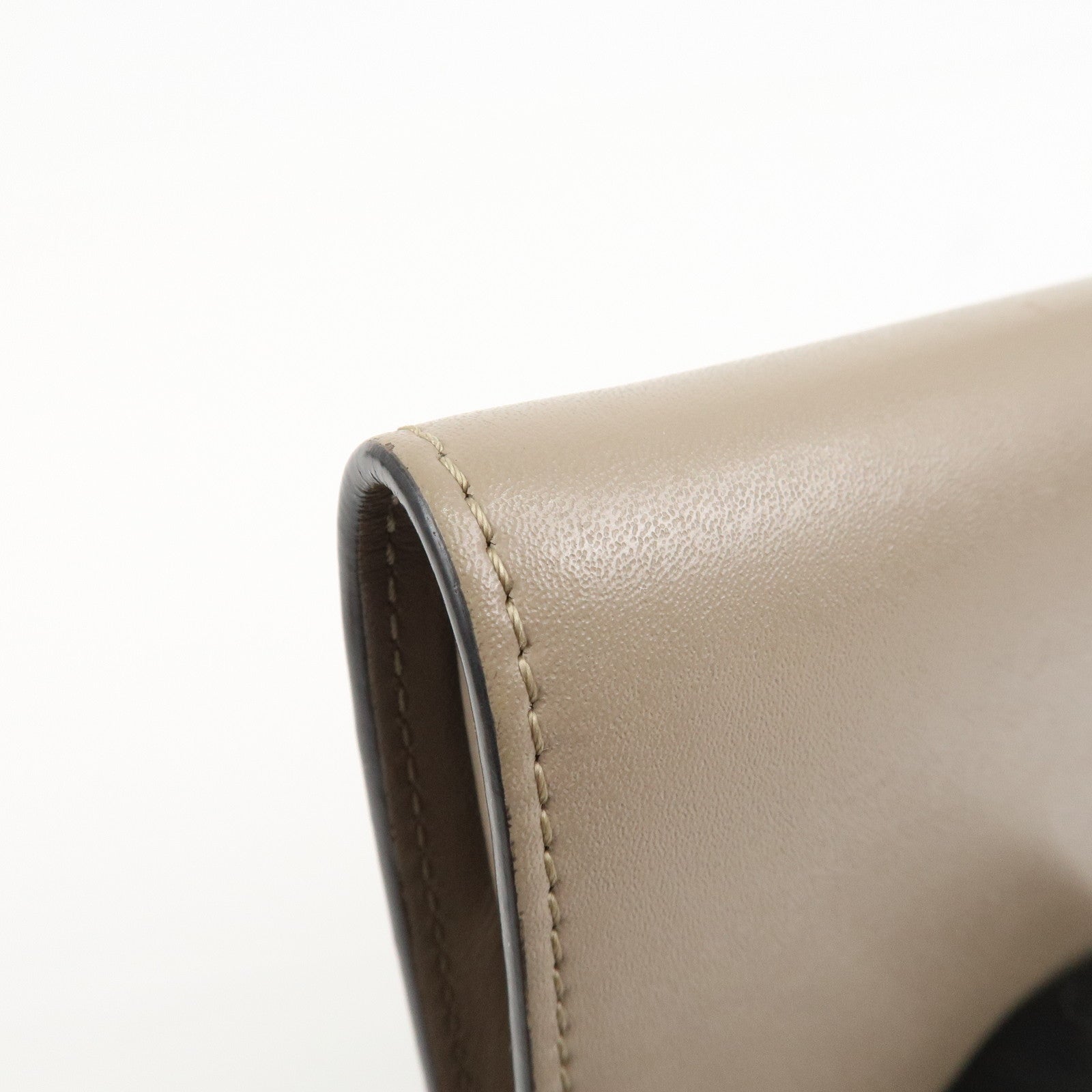 FENDI Leather Bi-fold Compact Wallet Brown 8M0387