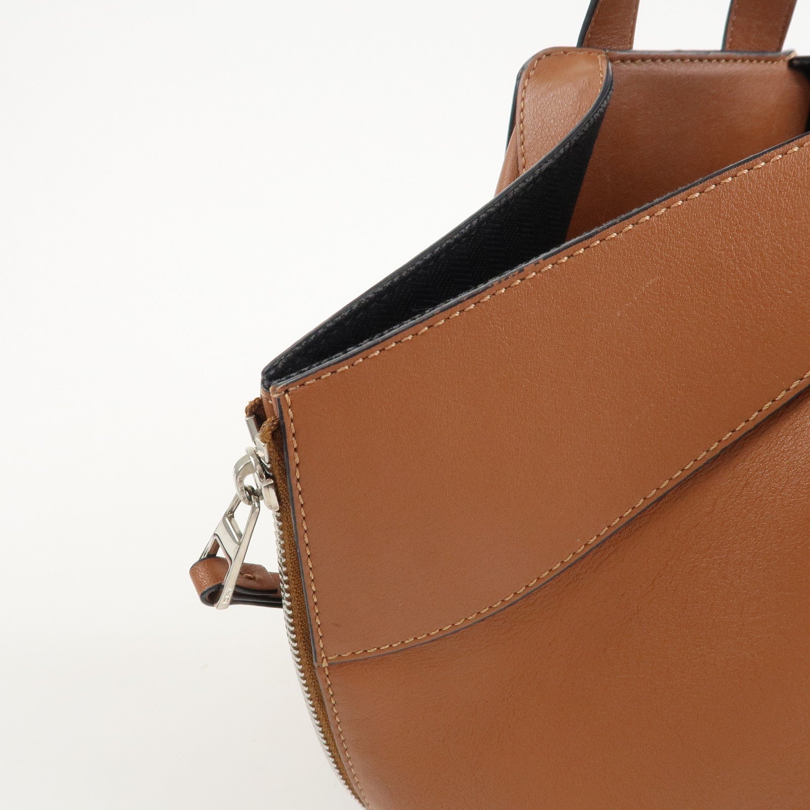 LOEWE Anagram Leather Hammock Small Shoulder Bag Tan Brown Used