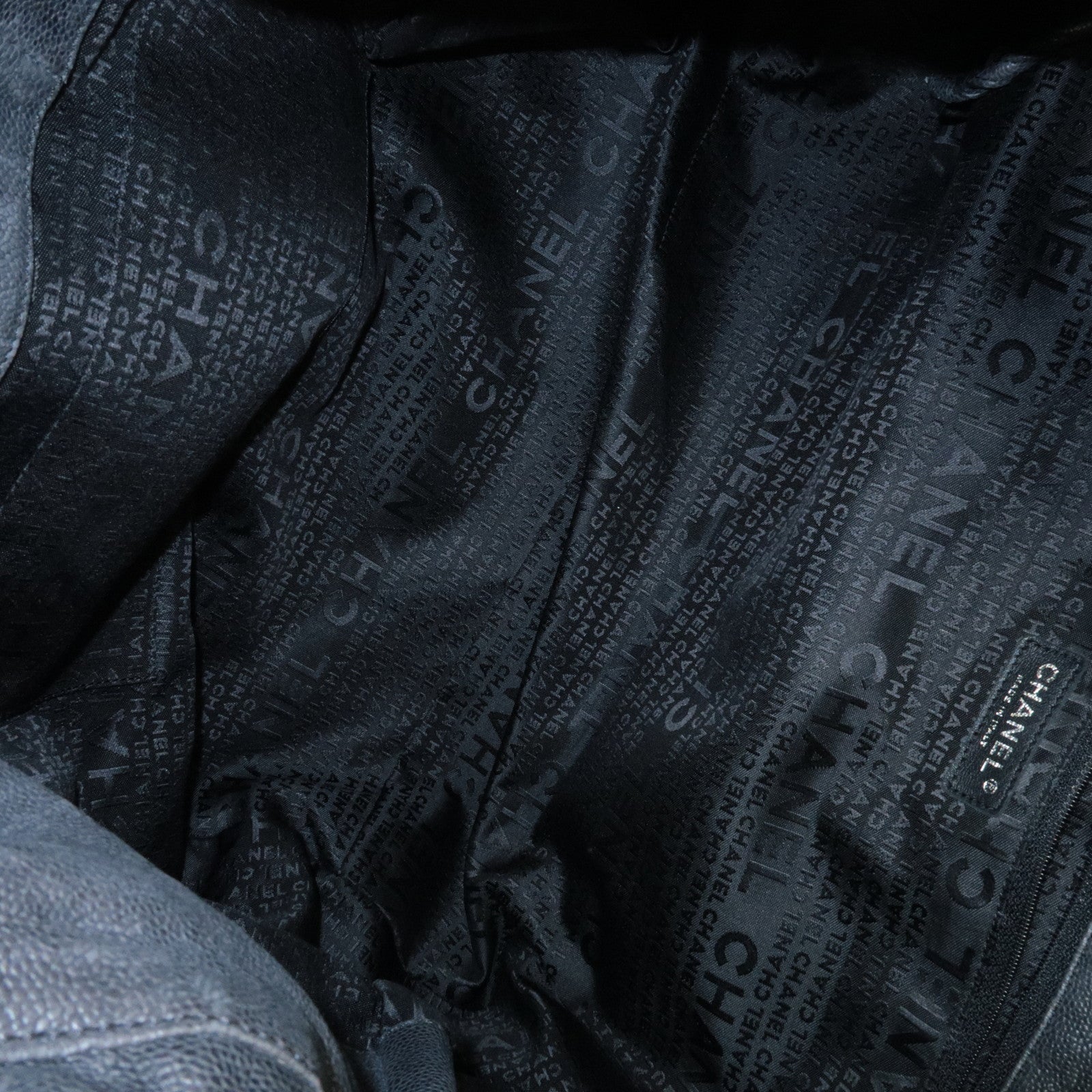 CHANEL COCO Cabus GM Caviarskin Chain Shoulder Bag Black A33450 Used