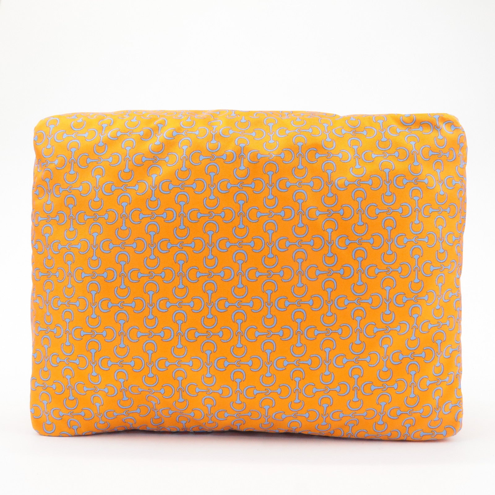 HERMES Eau des Voyages PM Silk Pouch Orange Blue Used