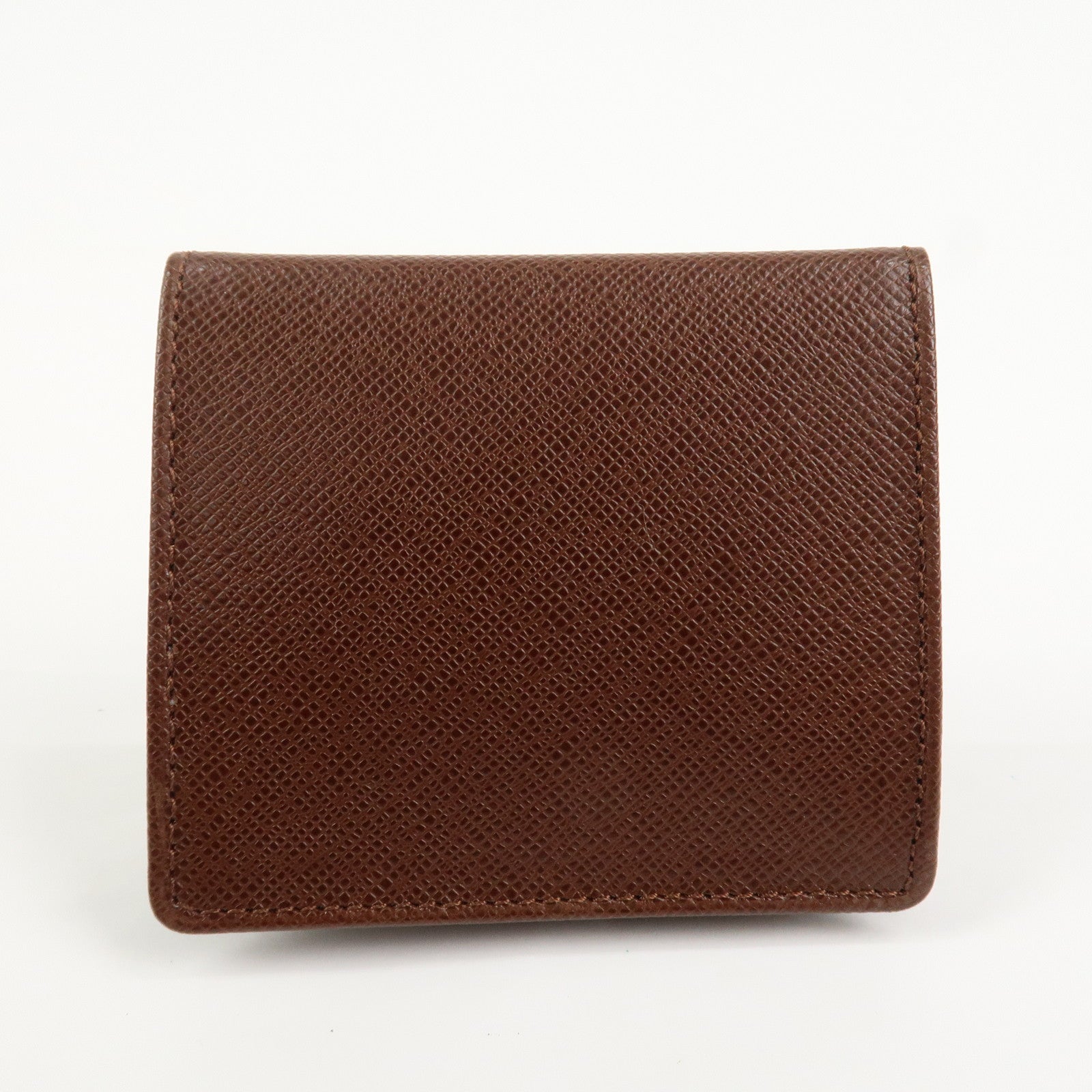 BURBERRY Logo Leather Compact Coin Case Brown