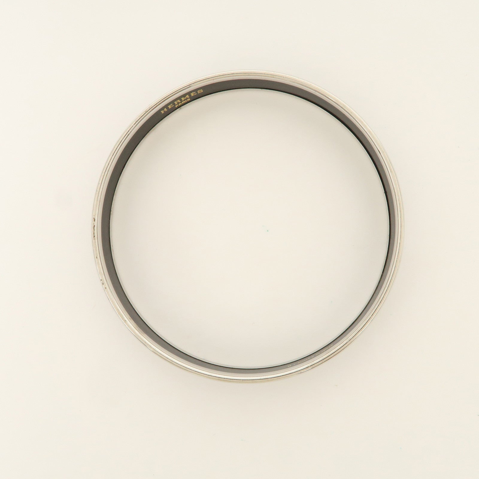 HERMES Email PM Bangle Bracelet Dark Navy Silver