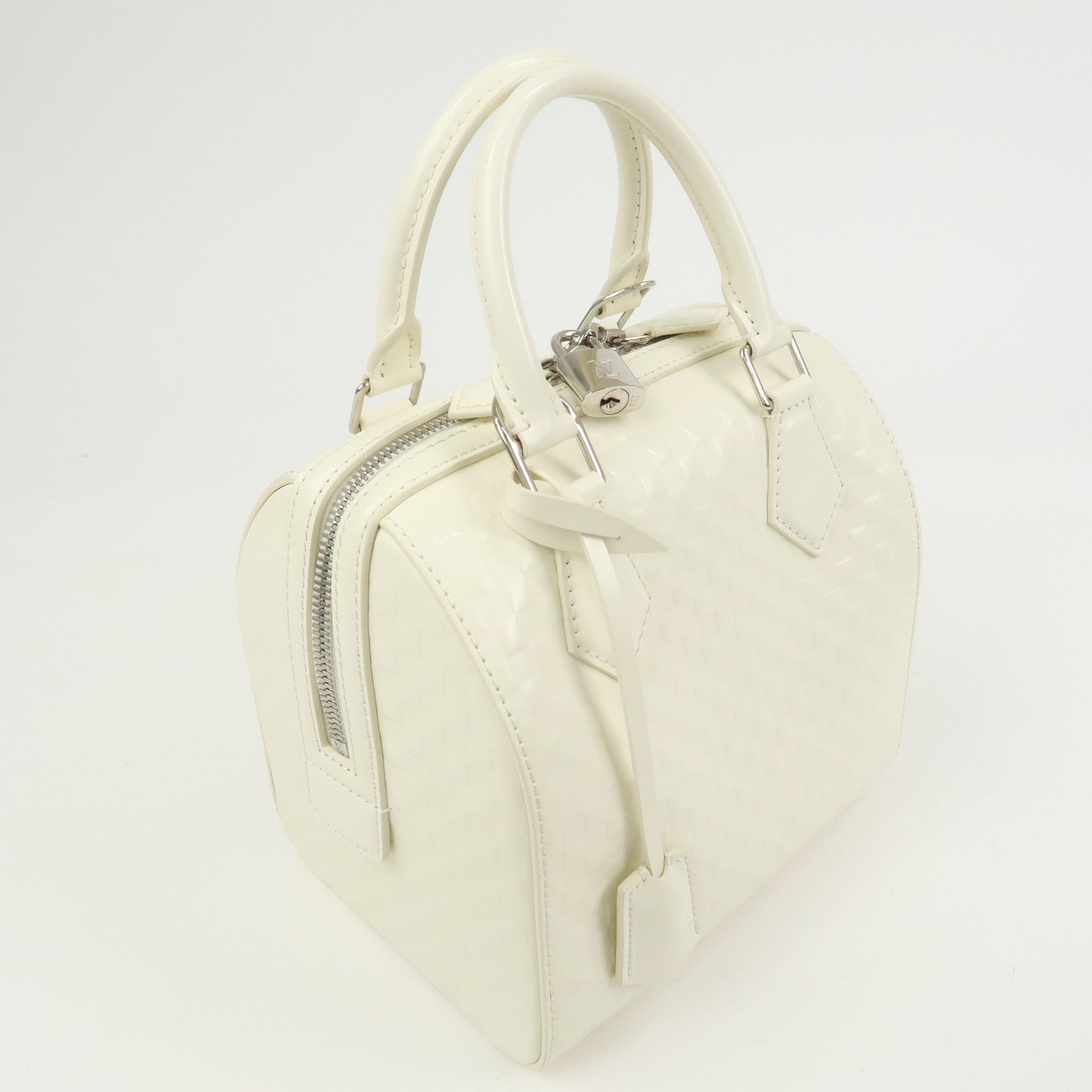 Louis Vuitton Damier Facette Speedy Cube PM Hand Bag Cream M48903