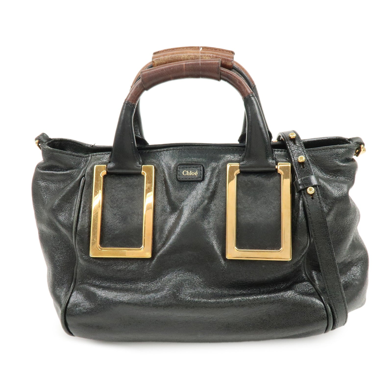 Chloe Ethel Leather 2Way Shoulder Bag Hand Bag Crossbody Bag Black