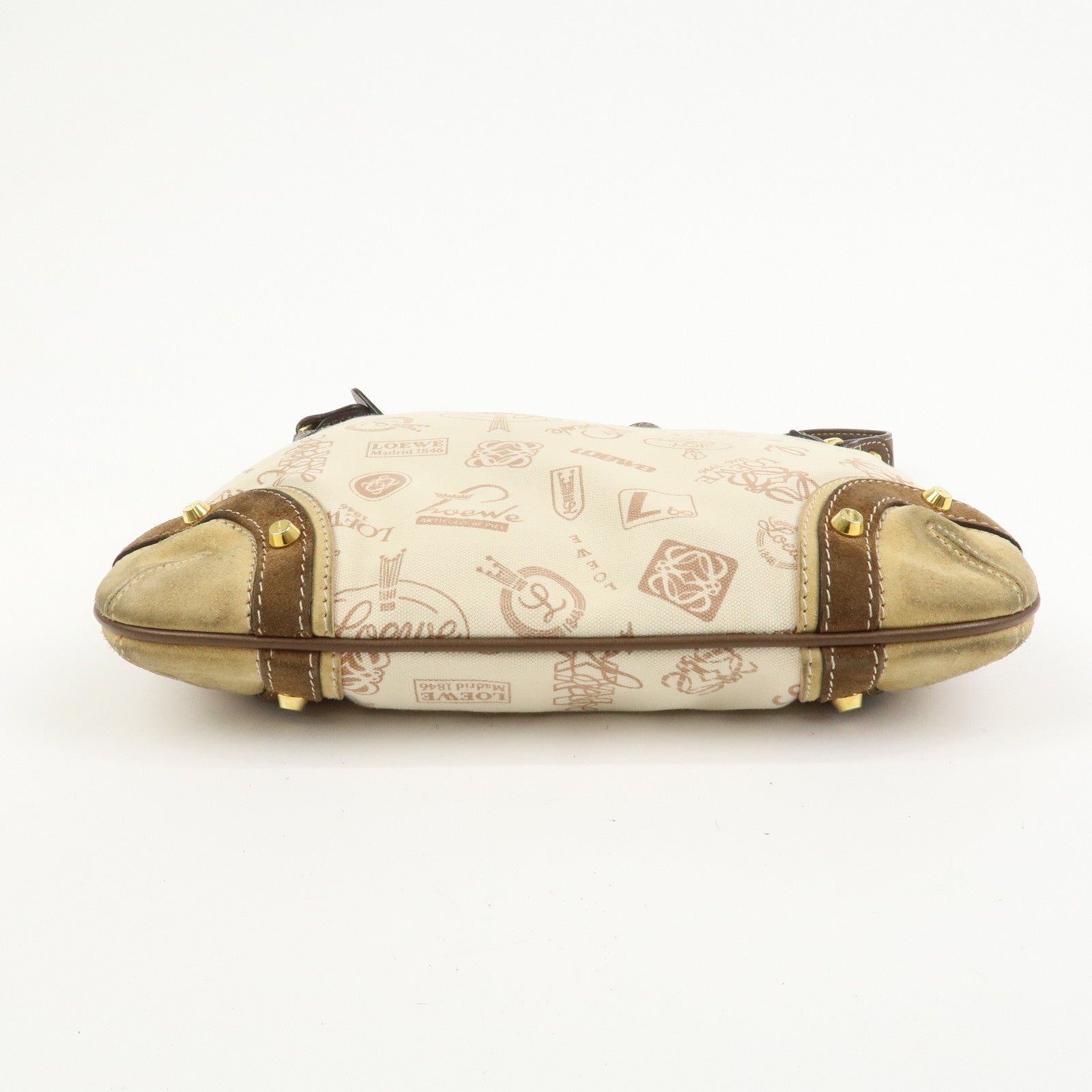 LOEWE Anagram Canvas Suede Leather Shoulder Bag 160th Anniversary