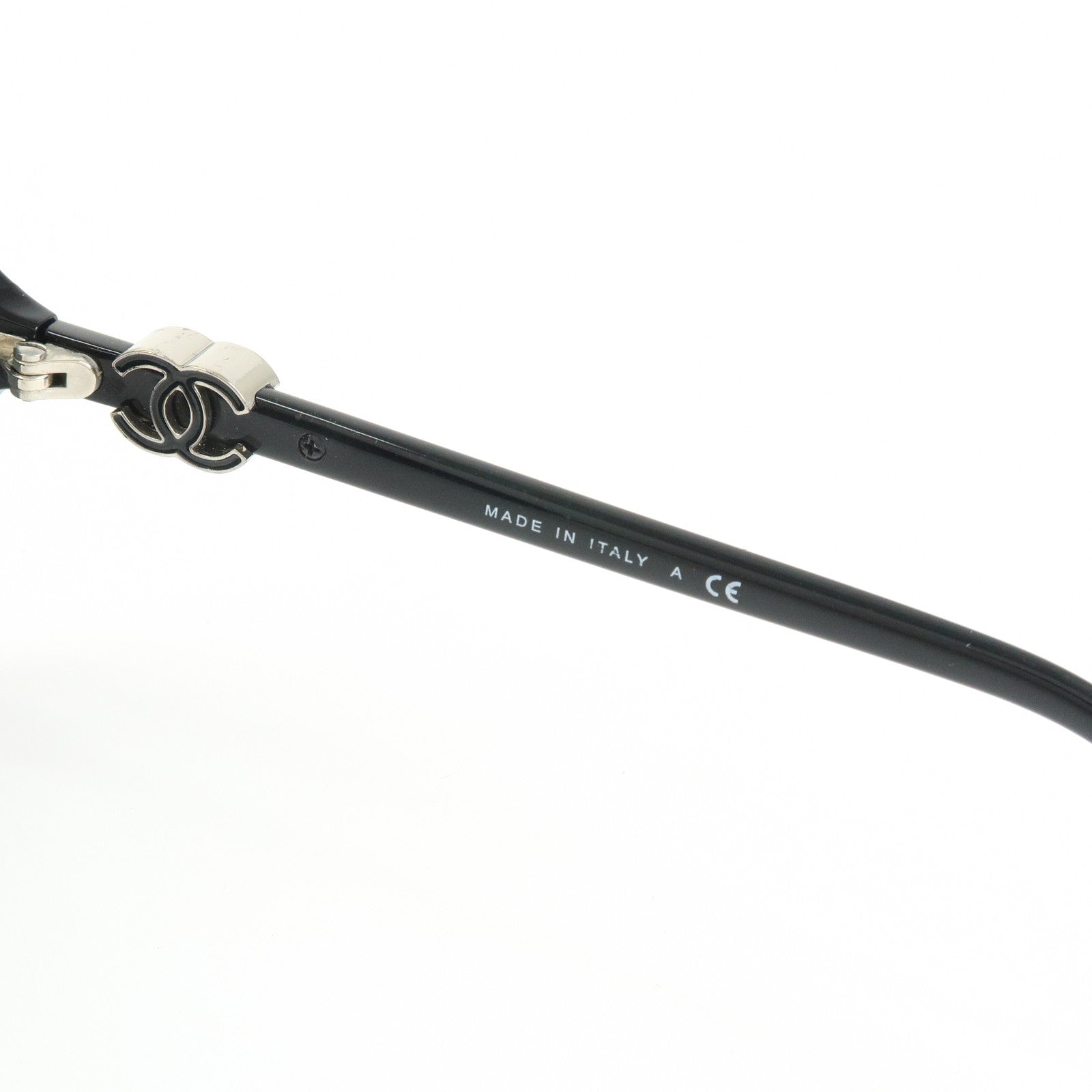 CHANEL COCO Mark Plastic Sunglasses 61□16 Black 5216-A