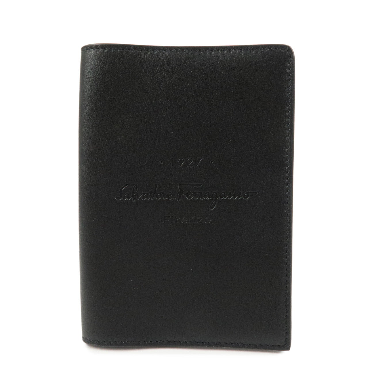 Ferragamo Logo Leather Agenda Planner Cover Black