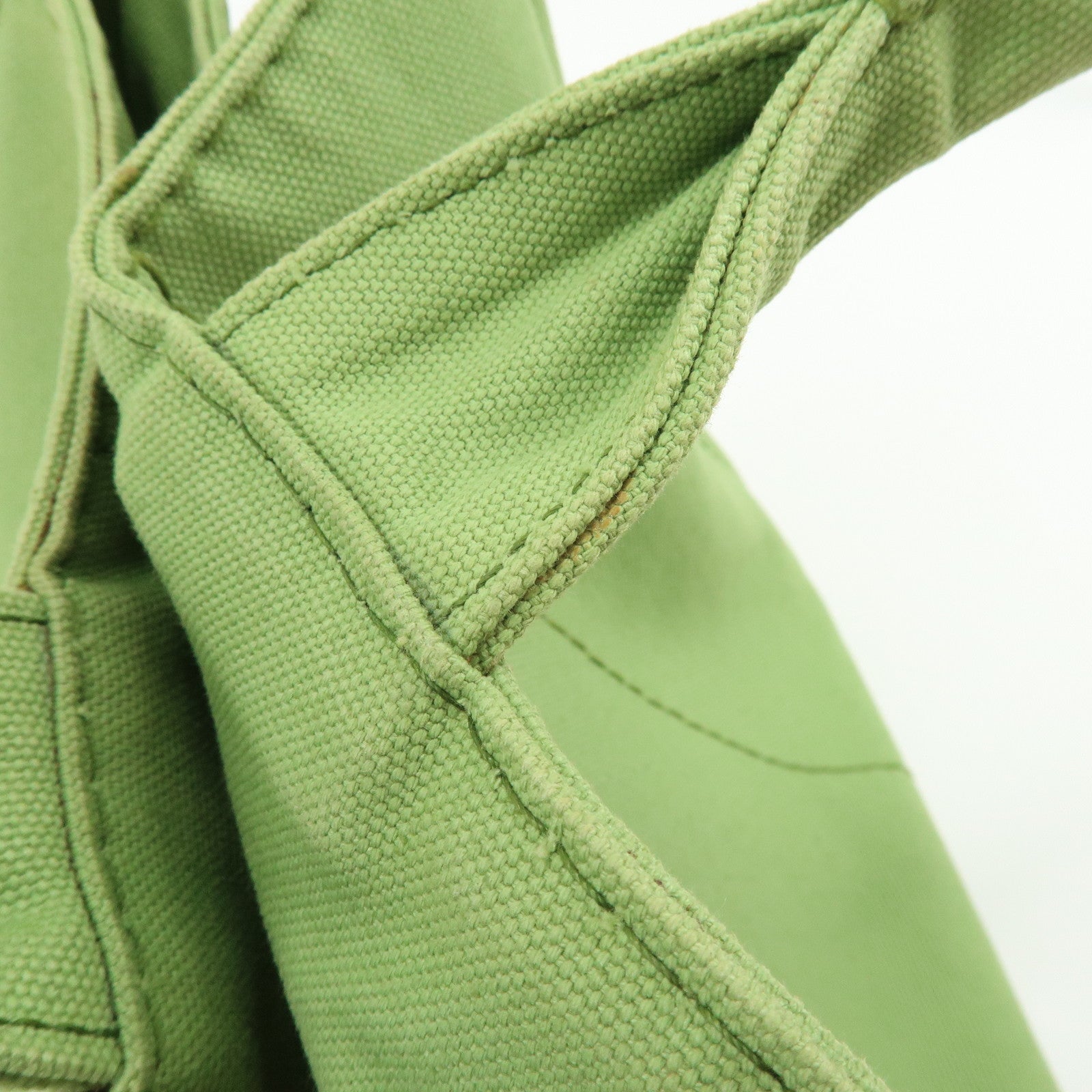 PRADA Canapa Large Triangle Logo Canvas Tote Bag Hand Bag B1872B