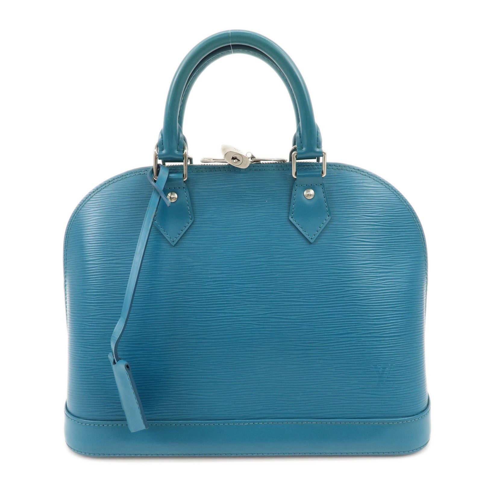Louis Vuitton Epi Alma PM Hand Bag Cyan Blue M40624