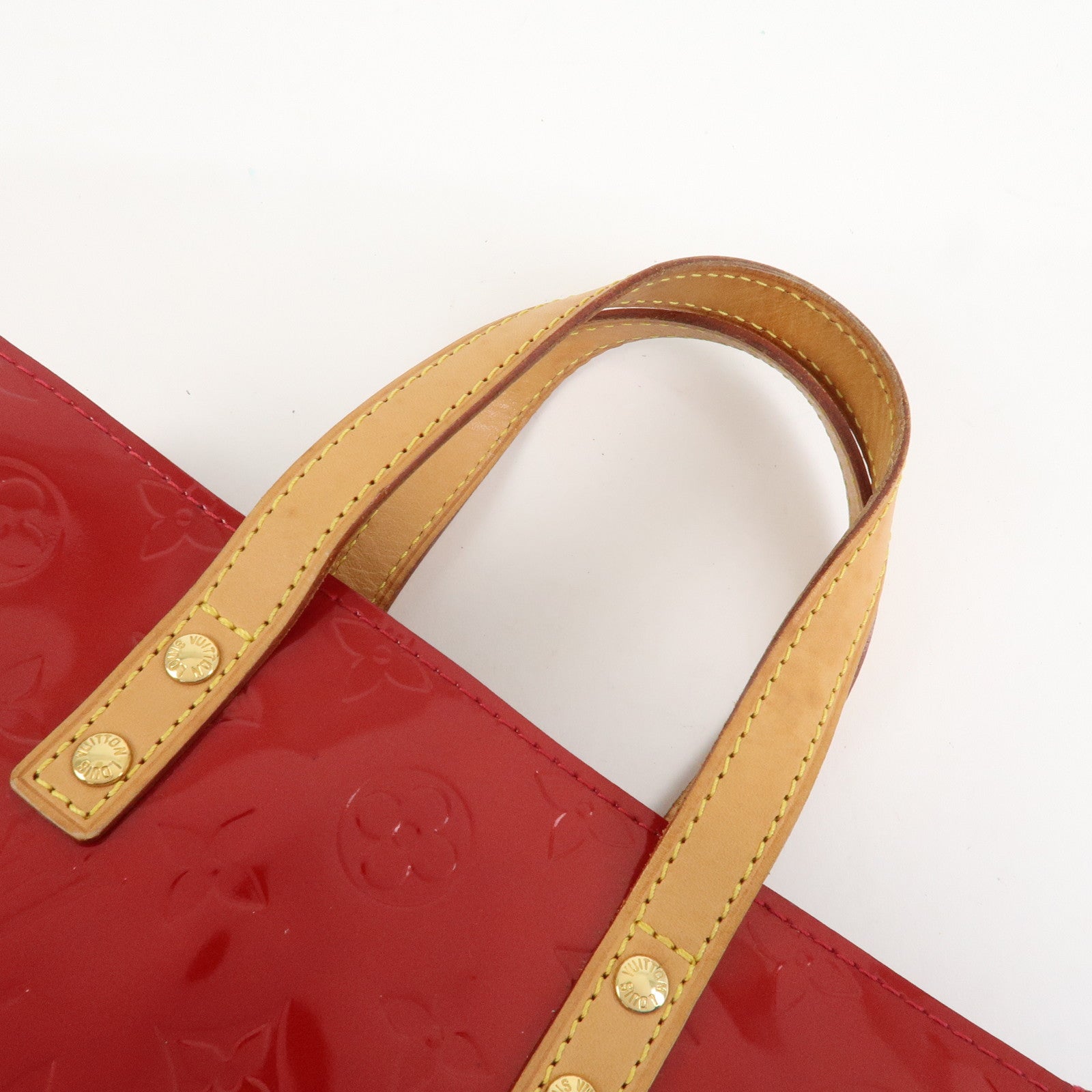 Louis Vuitton Monogram Vernis Lead PM Hand Bag Red M91990