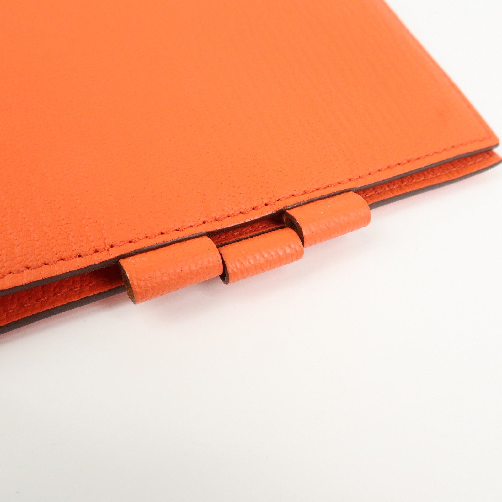 HERMES Leather Agenda PM Planner Cover X Stamped Orange