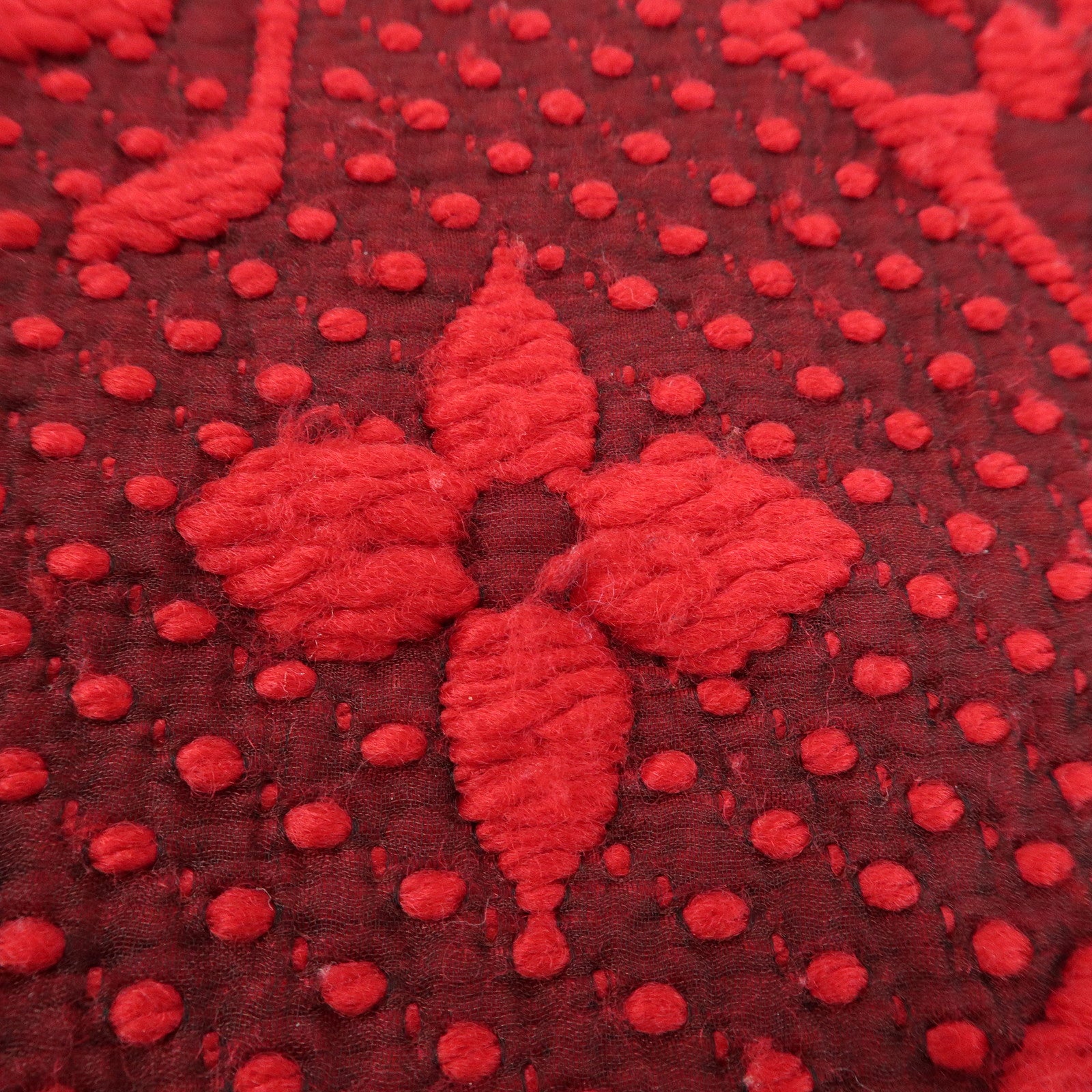 Louis Vuitton Echarpe Logomania Monogram Wool Silk Scarf Red